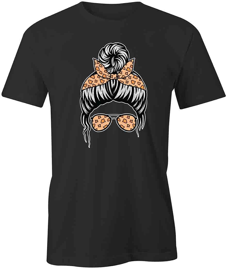 Messy Bun Graphic T-Shirt for Women - Soft Cotton Printed Tee with Trendy Slogan | Casual Streetwear, Lounge Wear & Everyday Outfit Essential