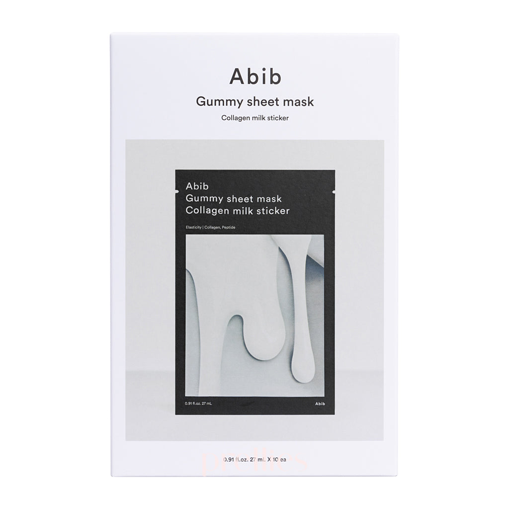 Abib Gummy Sheet Mask - Collagen Milk Facial Mask (10 Sheet/Box) | Hydrating & Anti-Aging Skincare for Daily Use & Spa Nights