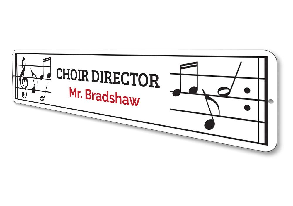 Choir Director Sign - Personalized Teacher Name Sign with Music Notes - 4