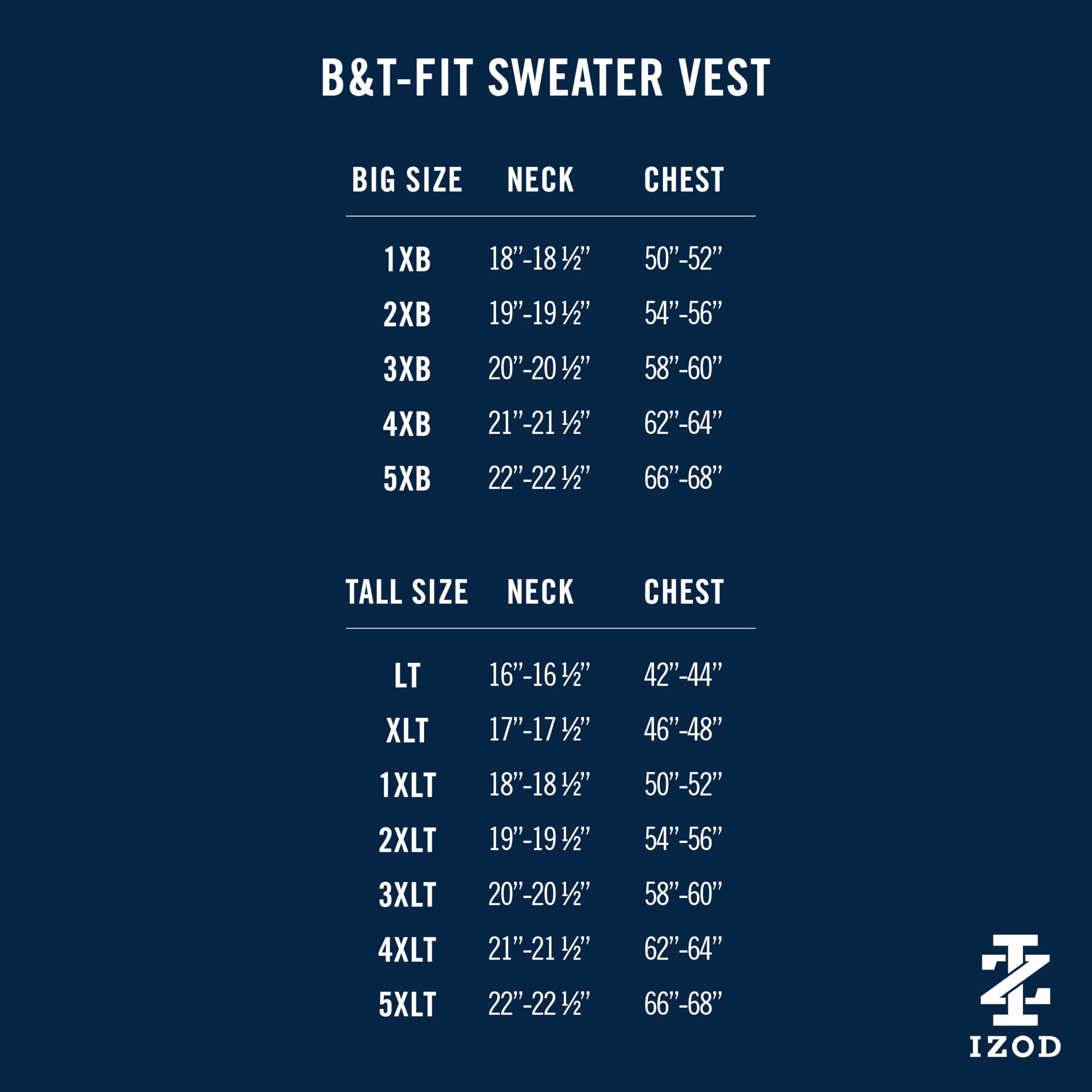 IZOD Men's Big & Tall Premium V-Neck Sweater Vest - Comfortable Knit Pullover for Casual Wear & Layering