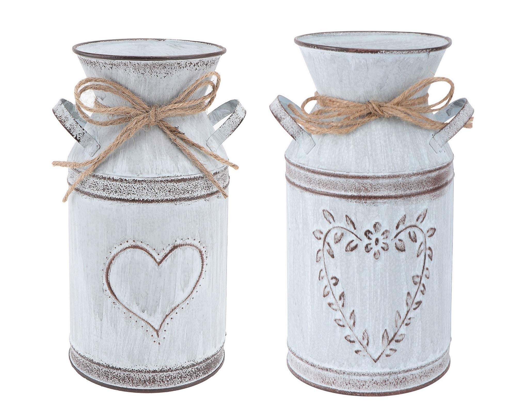 UPKOCH 2-Pack Farmhouse Floor Vase Set - Elegant Iron Heart Pattern Plant Holder, Clear Flower Pot for Home Decor - Perfect for Living Room, Bedroom & Wedding Centerpieces
