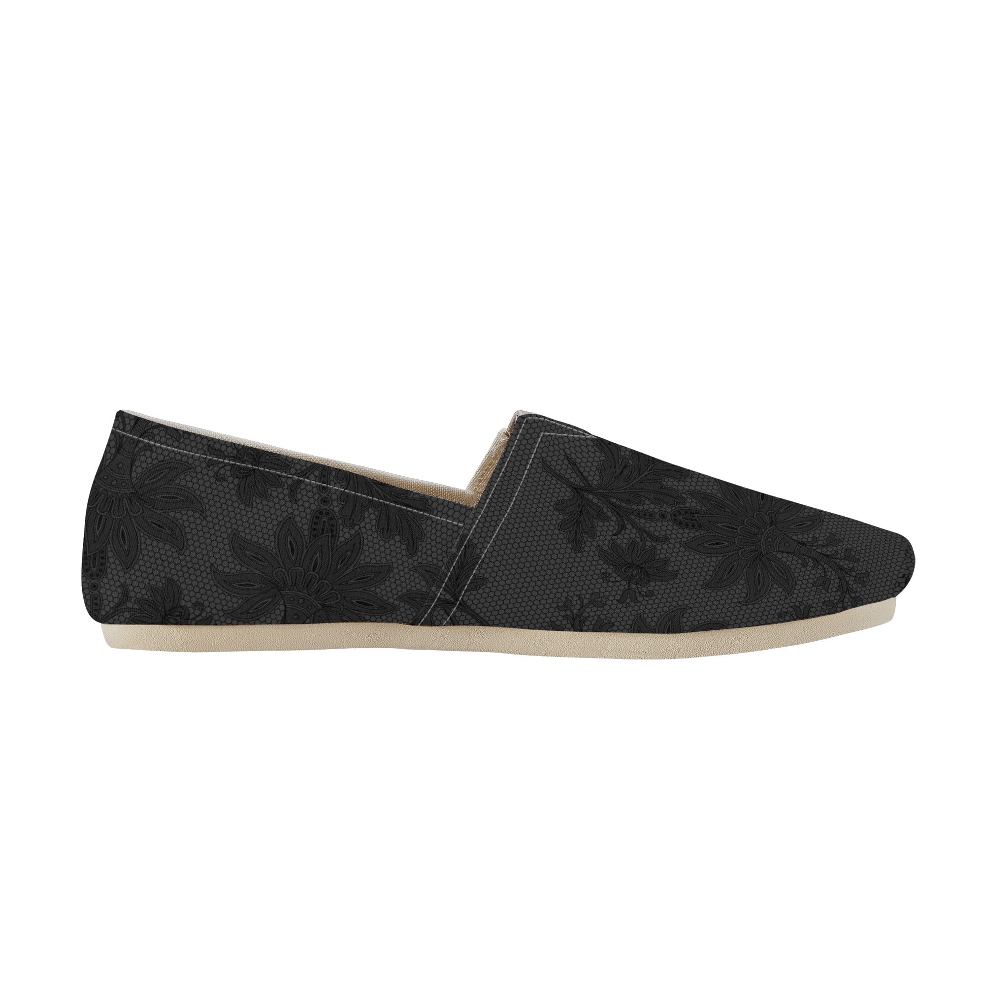 Gothic Black Floral Casual Shoes for Women - Comfortable Walking Shoes for Daily Wear, Gothic Fashion, and Outdoor Activities
