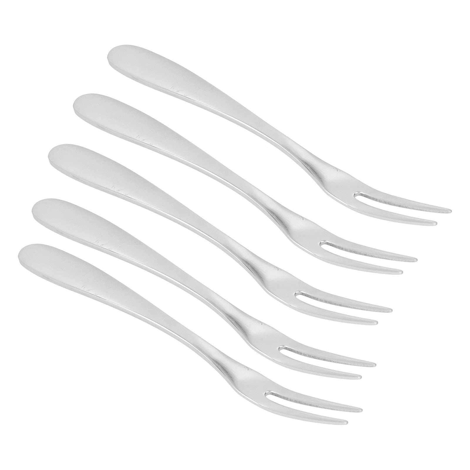 5Pcs Stainless Steel Dessert Forks - Elegant Cocktail & Appetizer Forks for Fruit, Salad, Desserts (4.7 Inch) - Perfect for Parties, Weddings & Fine Dining