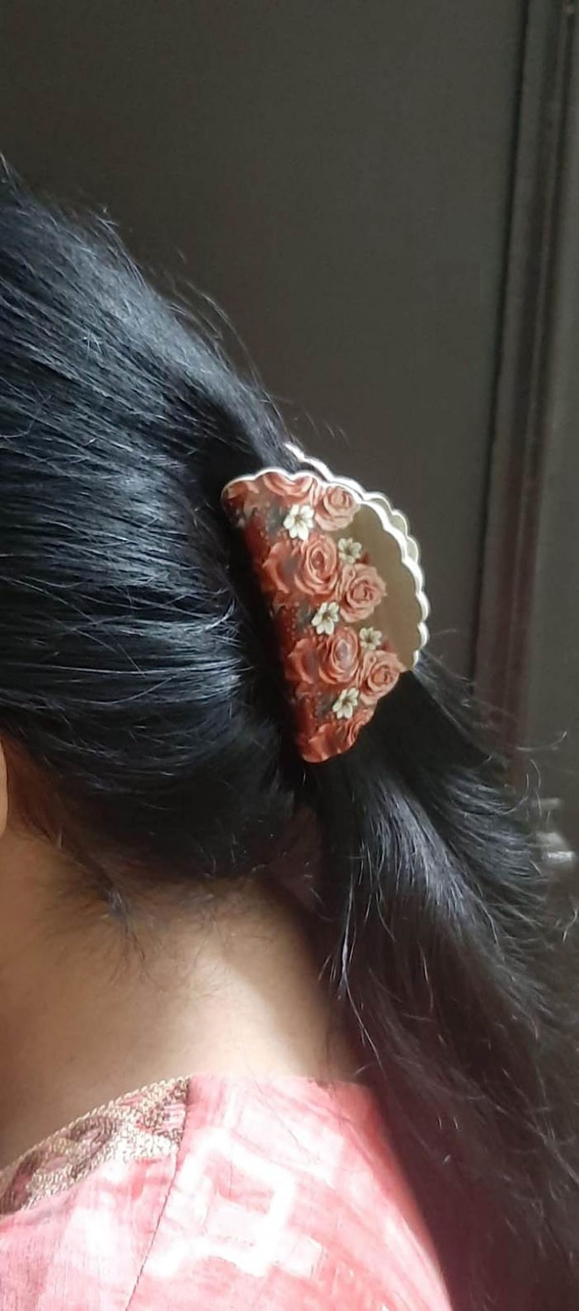 Long Hair Clips for Women and Girls - 2 Pack Hair Clutchers in White, Red & Multicolor | Perfect for School, Work, Parties and Everyday Hairstyles