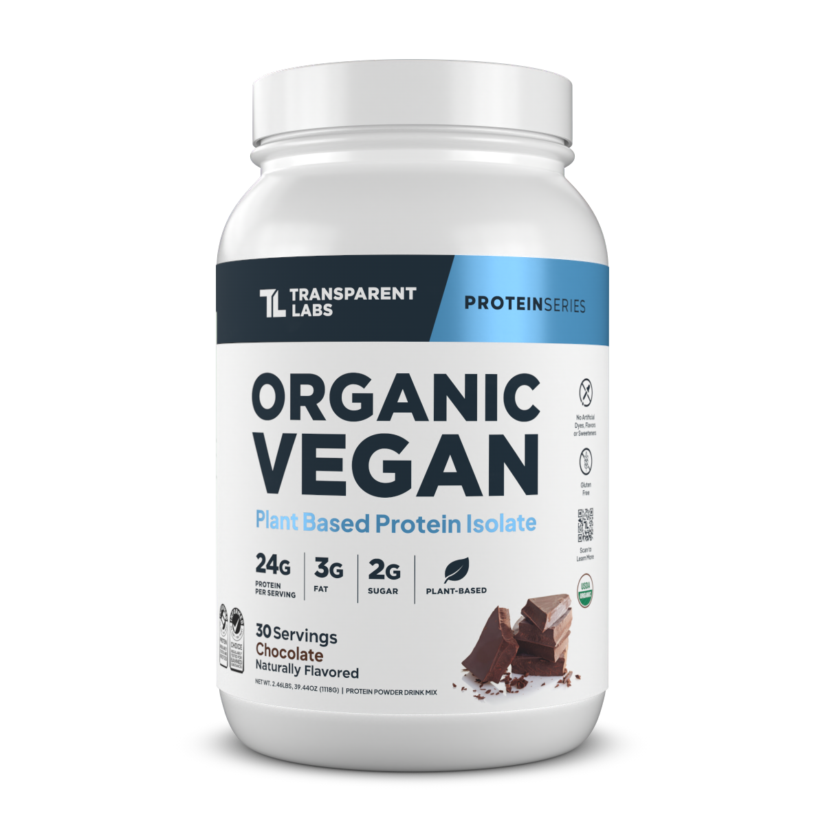 Organic Vegan Plant Based Protein Isolate Powder - Dairy Free & Gluten Free for Smoothies, Baking & Post-Workout Recovery