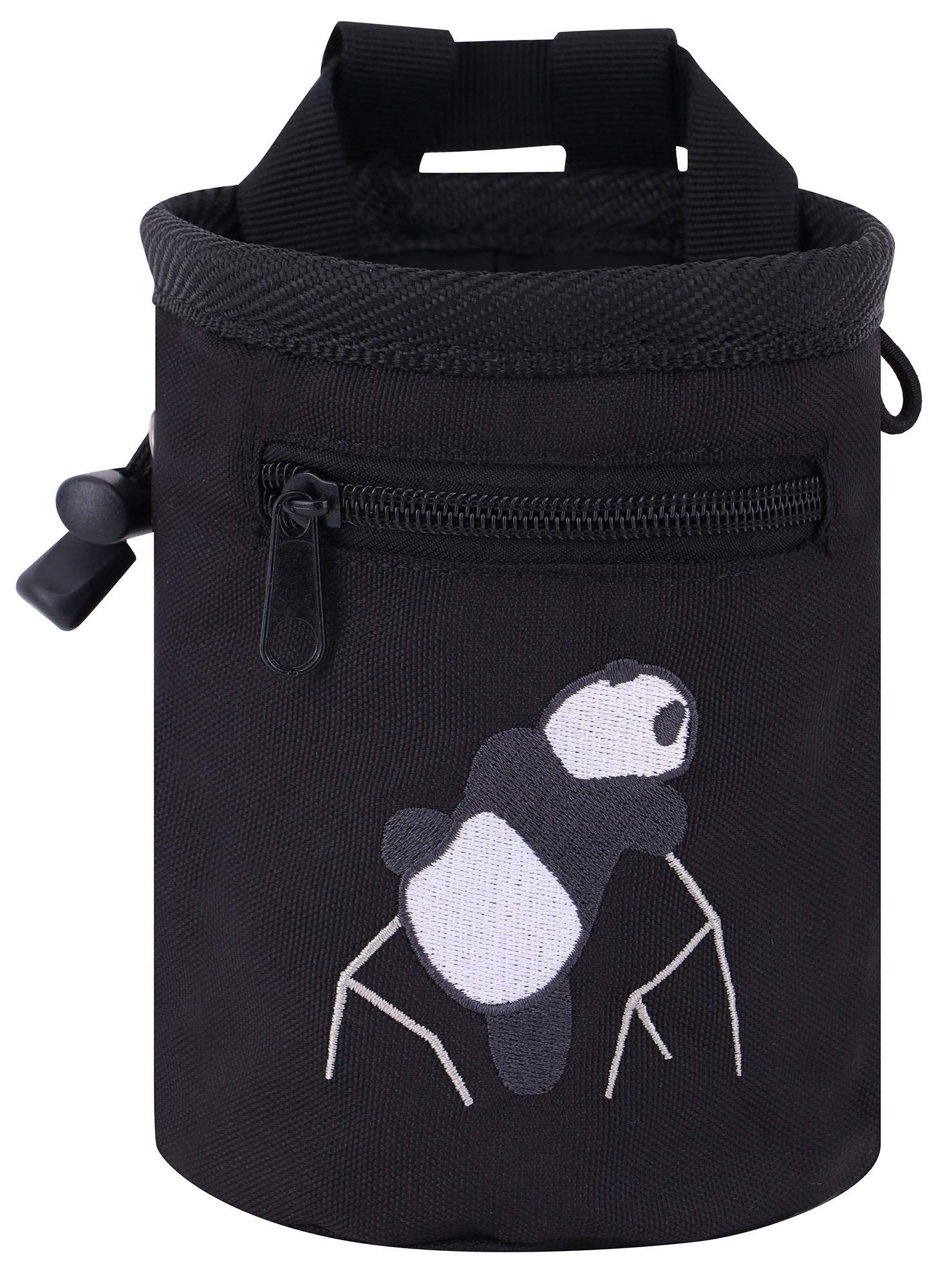 AMC Rock Climbing Chalk Bag with Adjustable Belt - Panda Design for Bouldering & Gym Training - Perfect for Indoor/Outdoor Climbing