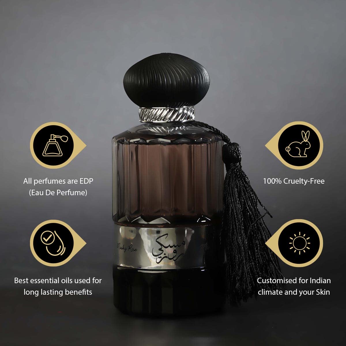 NUSUK Musky Rose Eau de Parfum for Men & Women - 100ml Long-Lasting Floral Fragrance | Romantic Date Night & Special Occasion Perfume