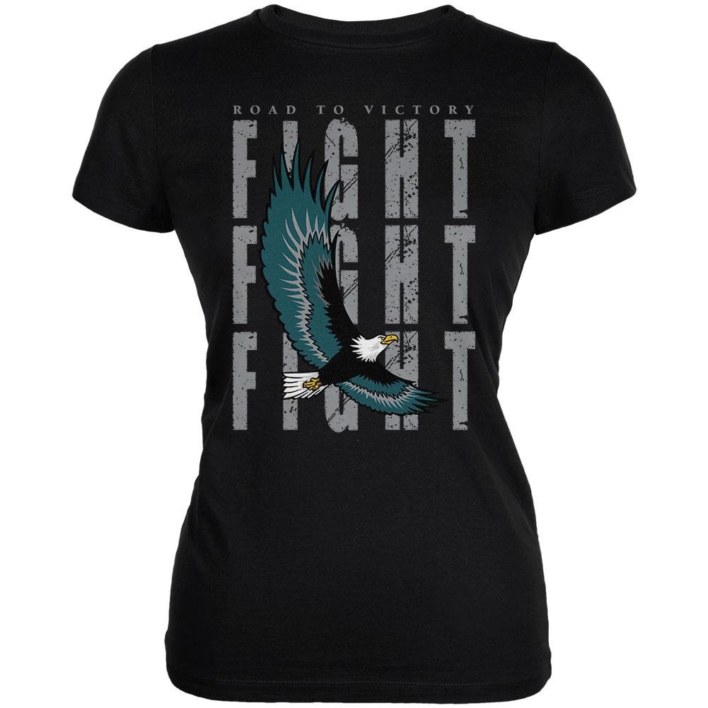 American Road to Victory Eagle Fight Juniors T-Shirt - Patriotic Graphic Tee for Kids & Youth - Perfect for Independence Day, Sports Events & School Activities