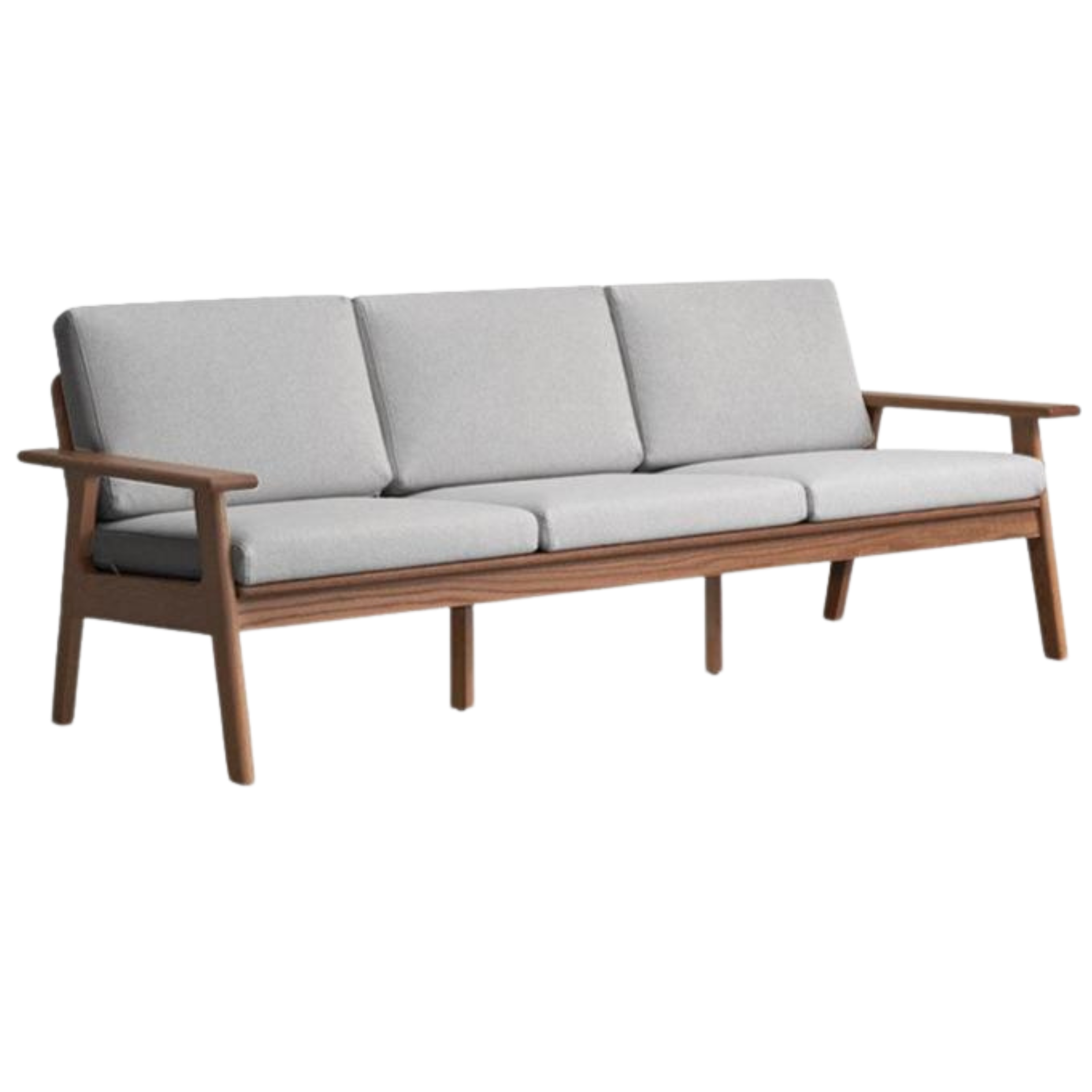 Japanese Style 3-Seater Fabric Sofa - Solid Oak & Pine Wood Frame - Perfect for Living Room, Lounge, or Zen Home Decor