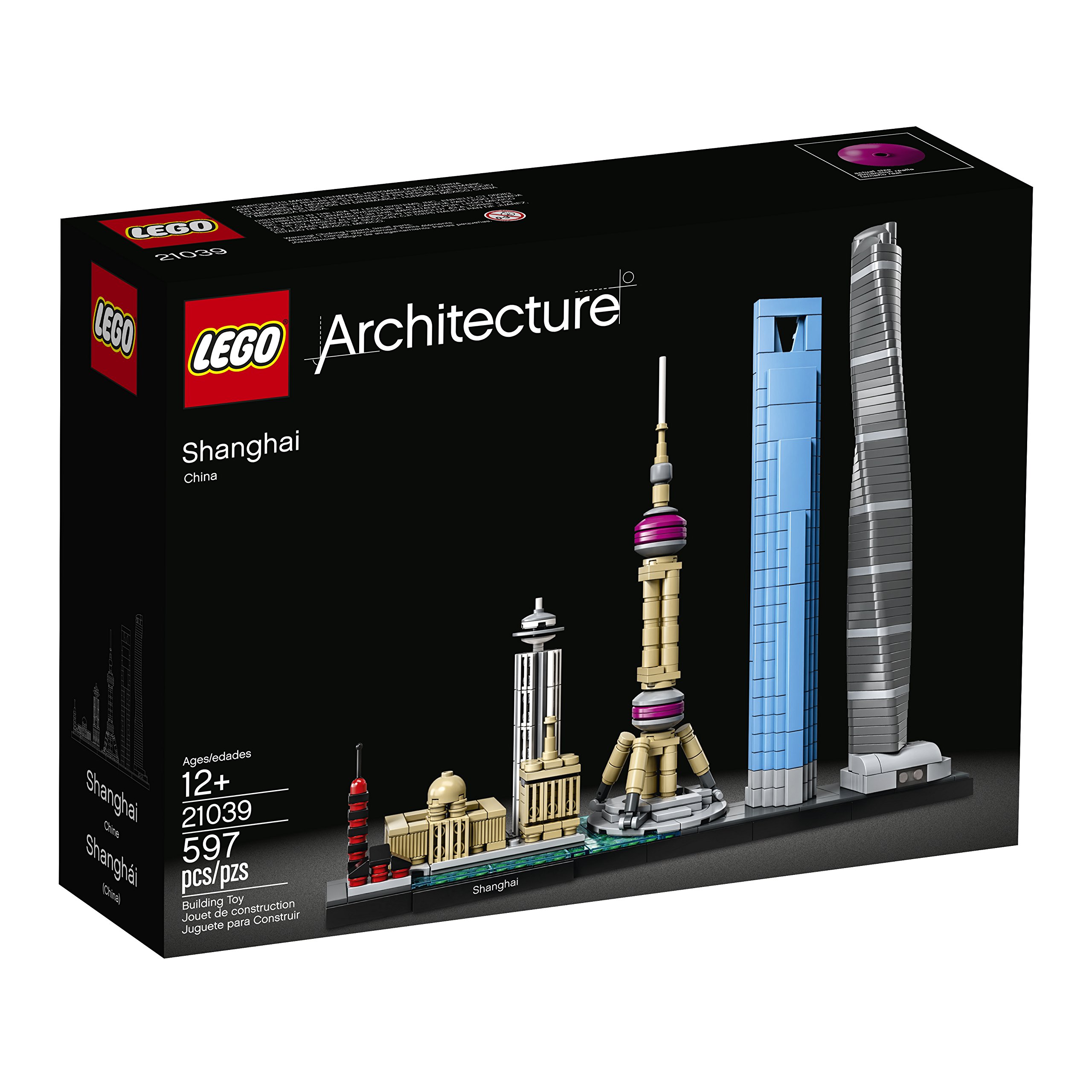 LEGO Architecture Shanghai Skyline Building Set - 21039 Model Kit with 597 Pieces for Adults & Collectors - Perfect for Home Decor, Office Display & Gift Giving