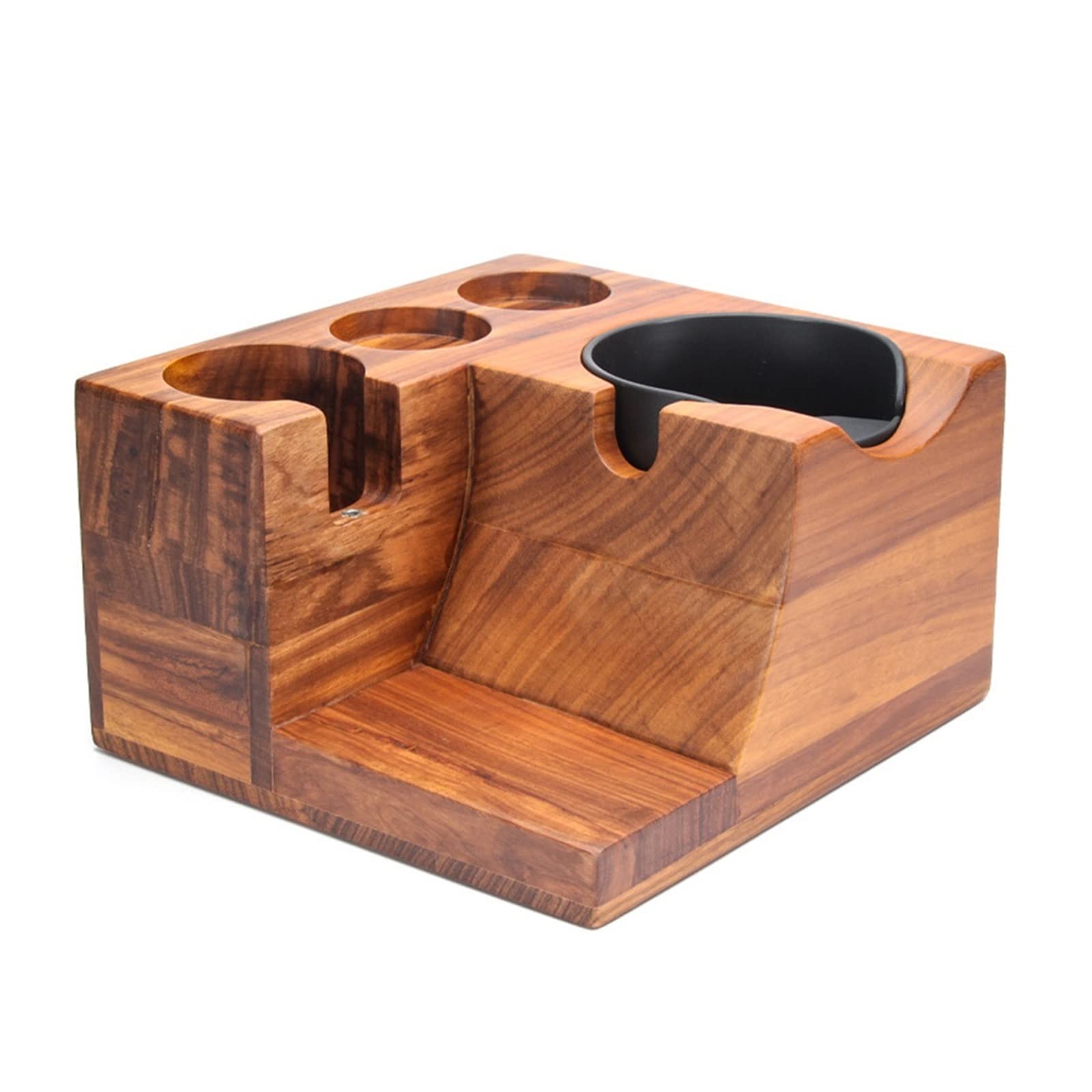 51/53mm Walnut Wood Espresso Tamper Stand - Coffee Filter Holder & Tamper Mat - Durable Coffee Maker Accessory for Barista & Home Brewing (Perfect for Espresso Machines & Coffee Stations)