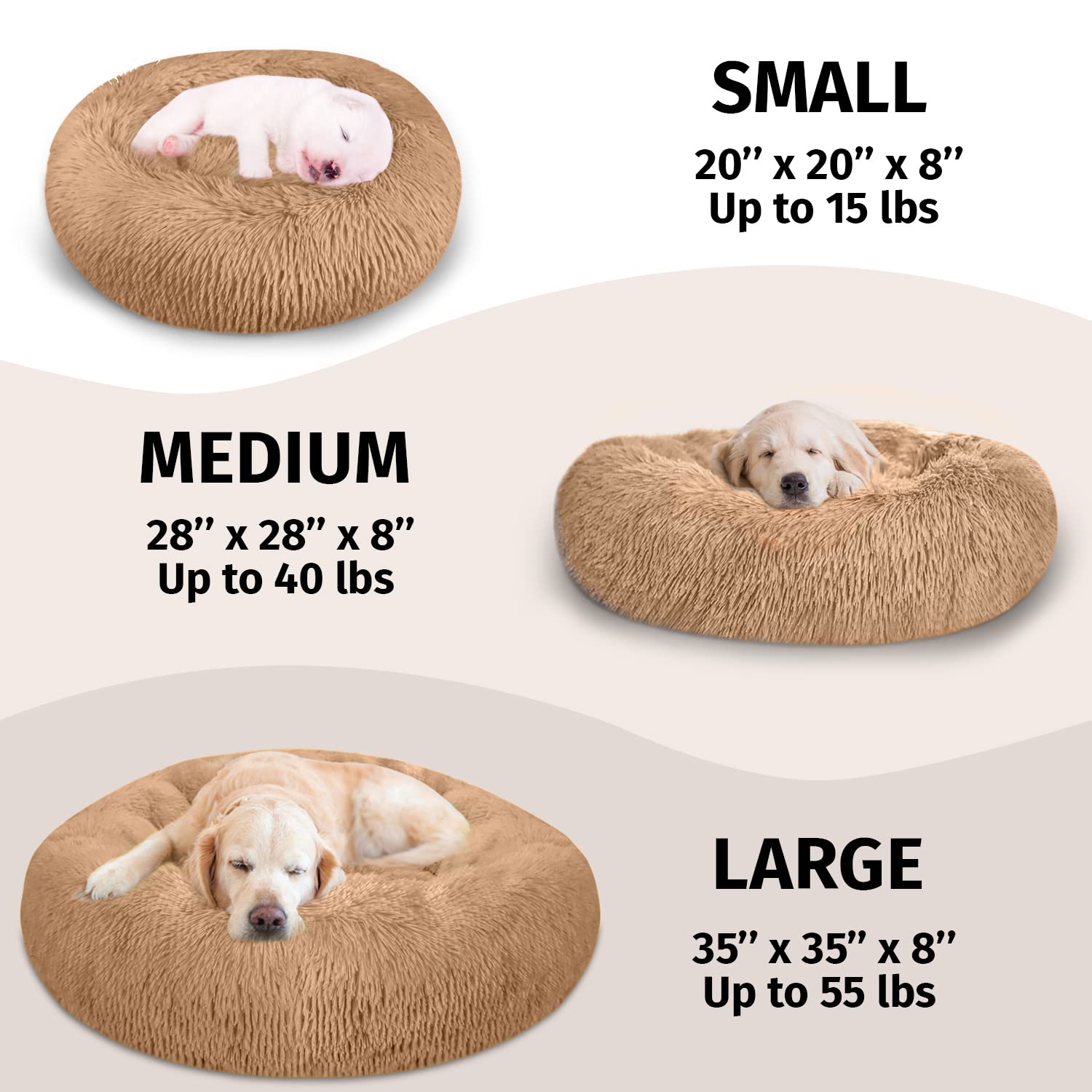 **PETORO Orthopedic Dog Bed for Small, Medium & Large Dogs - Anti-Anxiety Donut Pet Bed with Soft & Comfortable Memory Foam - Machine Washable (20