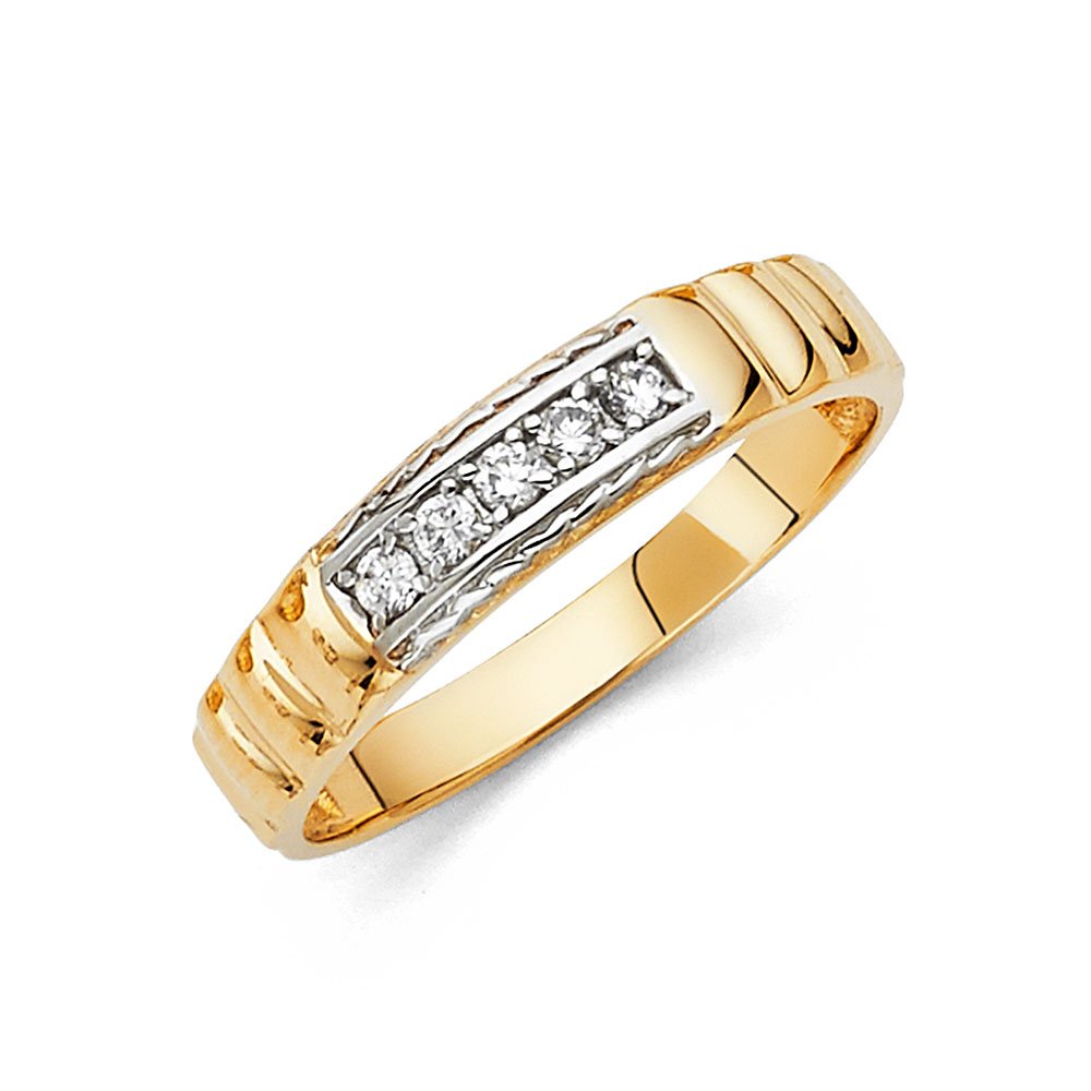 14K Yellow Gold Men's Wedding Band Ring - Classic & Durable for Engagement, Marriage & Anniversary Gifts