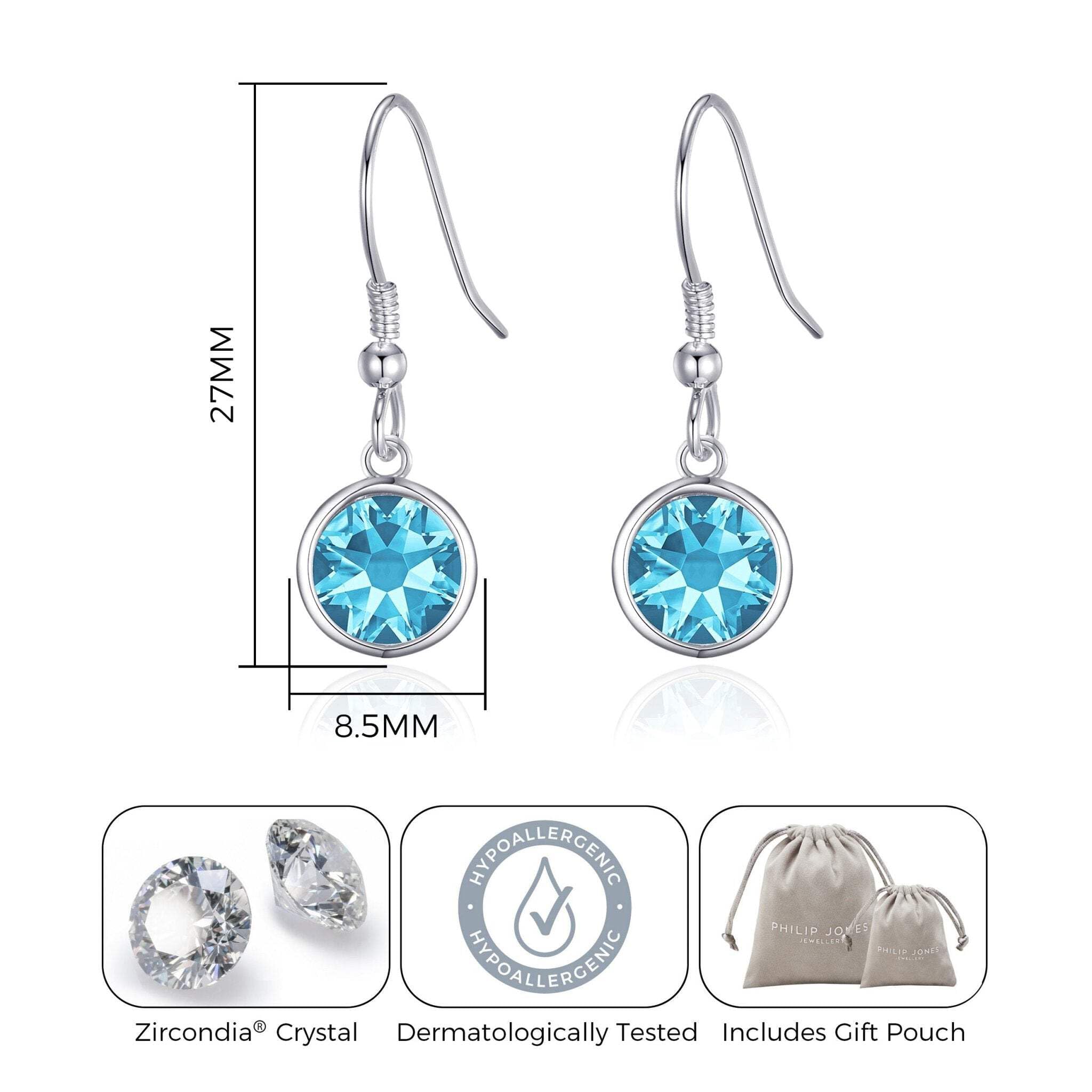Aquamarine Zirconia Drop Earrings - March Birthstone Jewelry for Women
