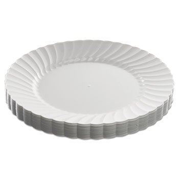 Classic White 9-Inch Plastic Dinner Plates - 12 Plates per Bag, 15 Bags per Carton | Durable & Disposable for Parties, Picnics, and Catering Events