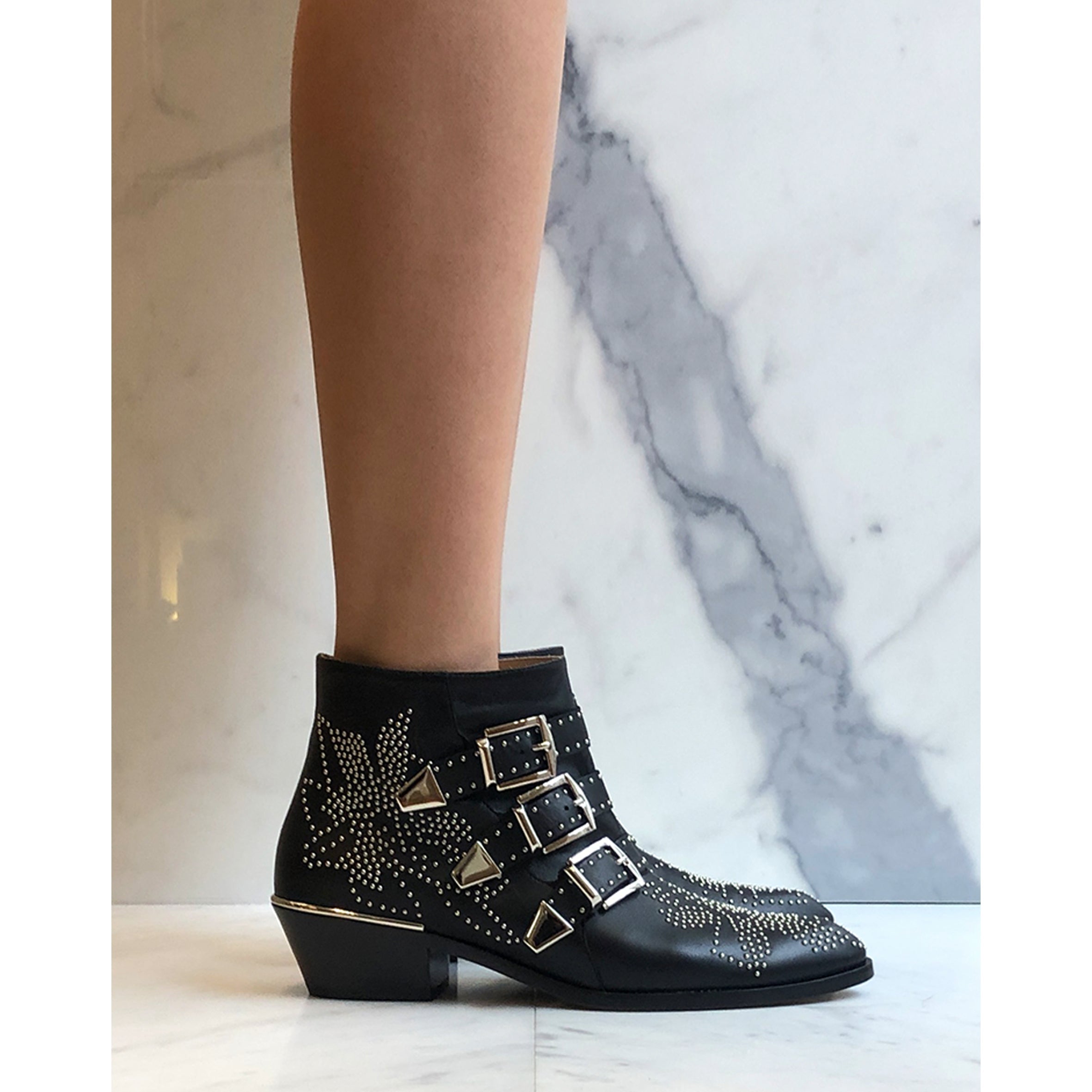 Susanna Women's Low Boots in Black & Silver - Stylish Ankle Boots for Casual Wear, Office & Night Out