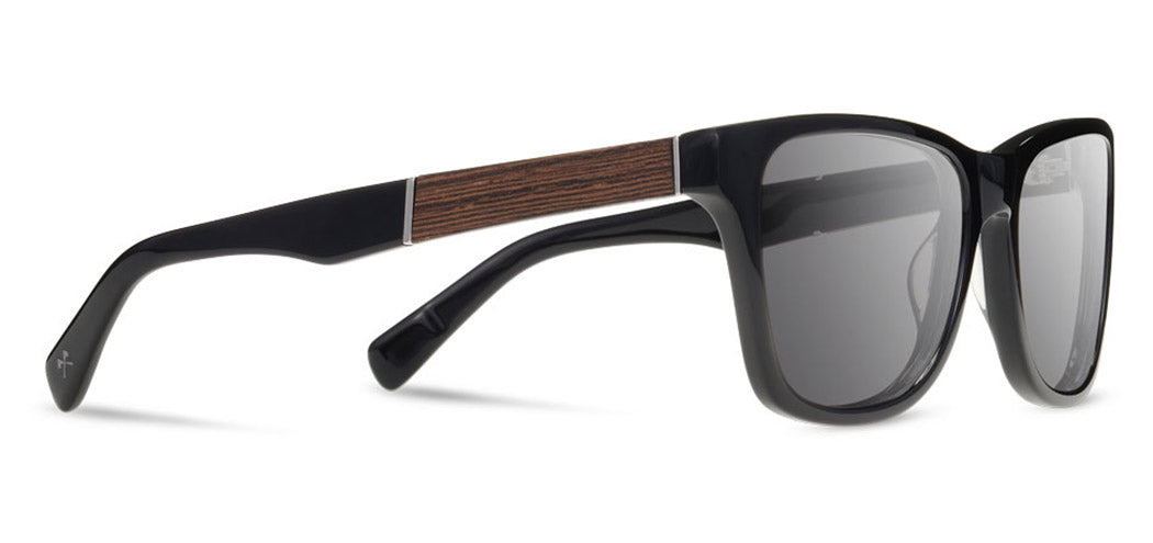 Shwood Canby XL Acetate Sunglasses - Black/Ebony Frame with Grey Polarized Lenses for UV Protection | Stylish & Durable for Outdoor Activities, Driving, Beach & Travel