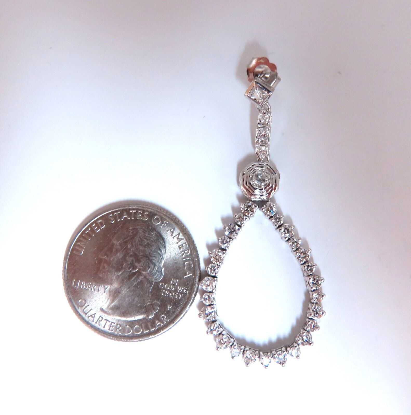 2ct Natural Round Diamond Dangle Earrings in 14K Gold - Elegant & Flexible for Everyday Wear, Parties & Special Occasions