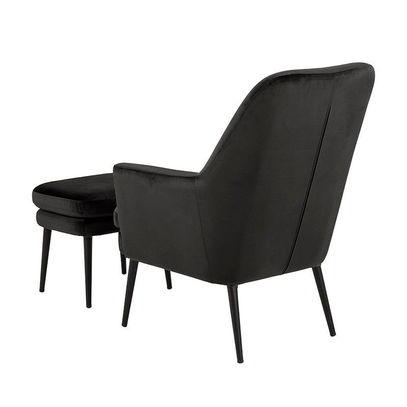 KENDRA Lounge Chair with Footstool - Grey Brown Modern Accent Chair for Living Room, Bedroom, or Office - Comfortable Reading & Relaxation Chair with Ottoman