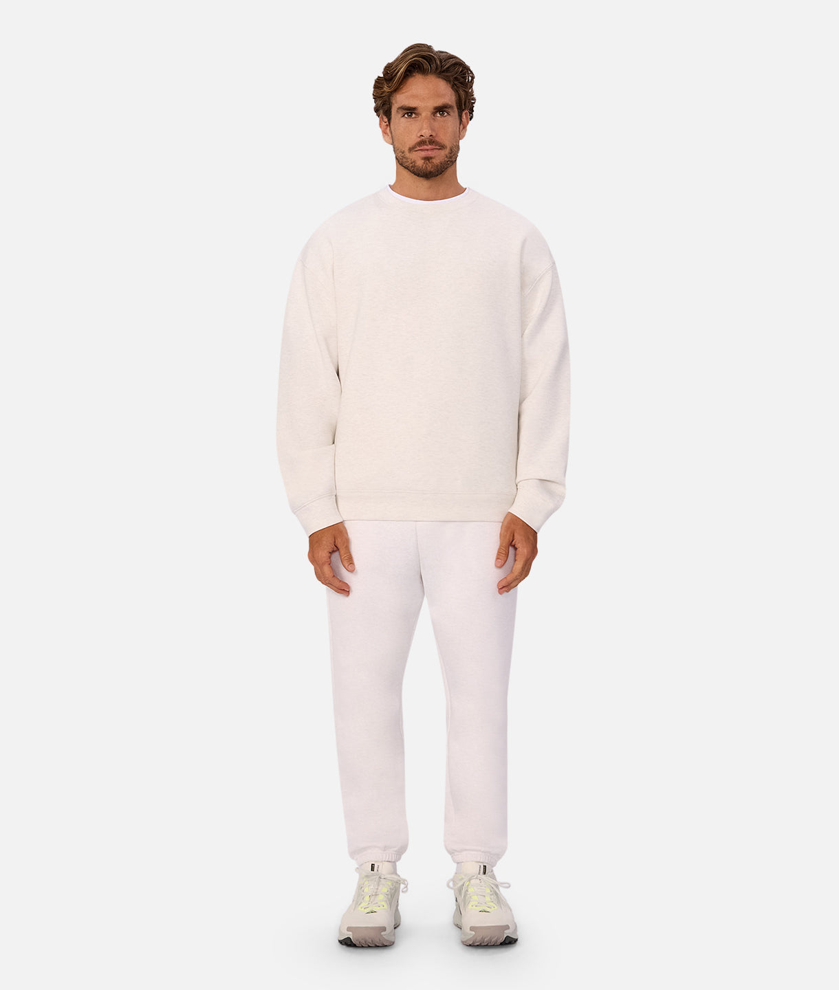 Premium Tech Del Sur Trackpants - Ivory Marle Color | Comfortable & Stylish Jogger Pants for Men & Women | Perfect for Gym, Running, Lounge & Casual Wear