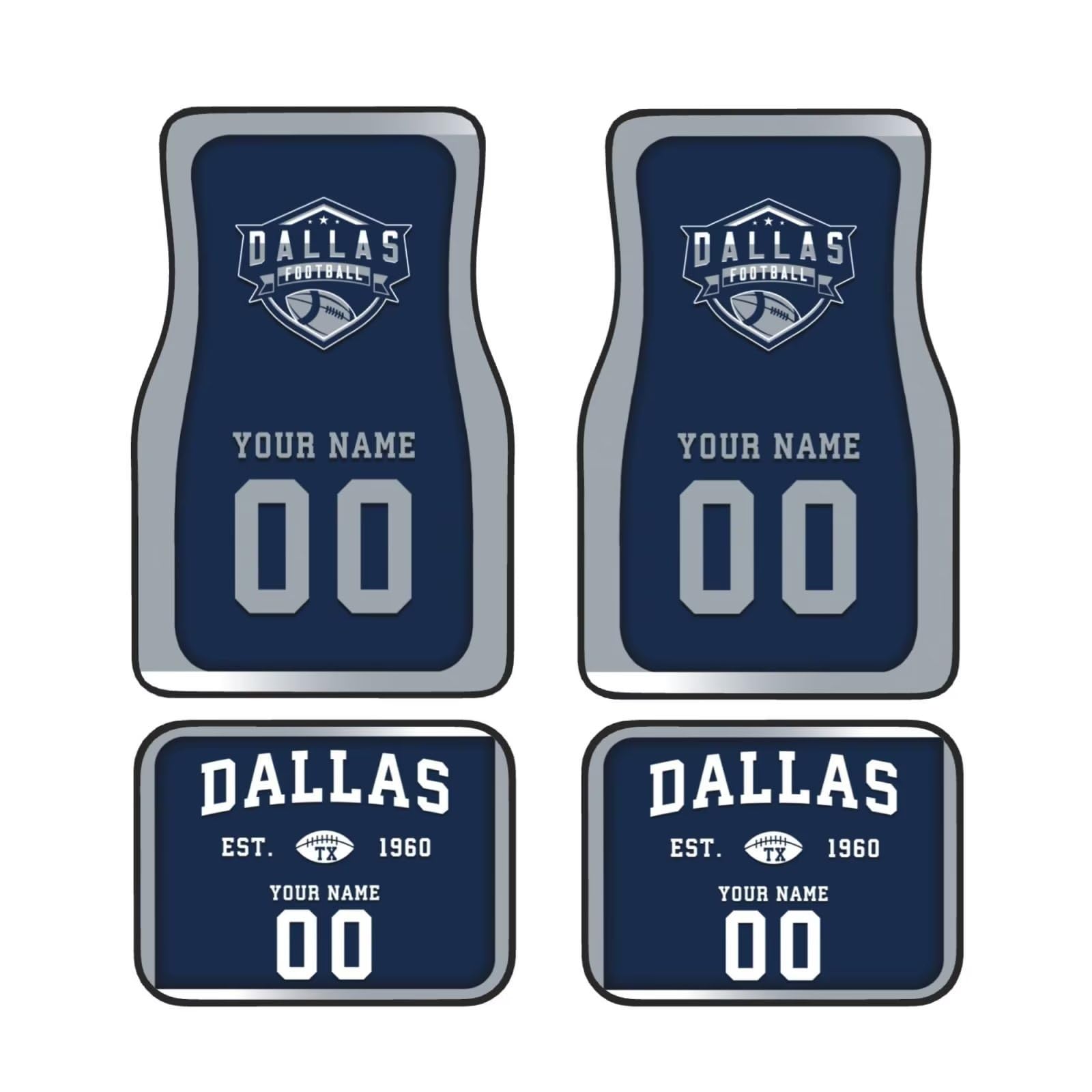 Custom Car Floor Mats with Personalized Name & Number - 4-Piece Set for Most Vehicles | Perfect Car Interior Accessories & Gift for Car Enthusiasts | Ideal for Daily Commuting, Road Trips & Car Shows