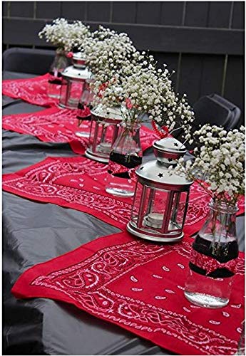 50 Pack Western Style Bandanas - Bulk Cowboy Bandanas for Men, Women, Kids - Perfect for Rodeo, Halloween, Costume Parties & Western Themed Events