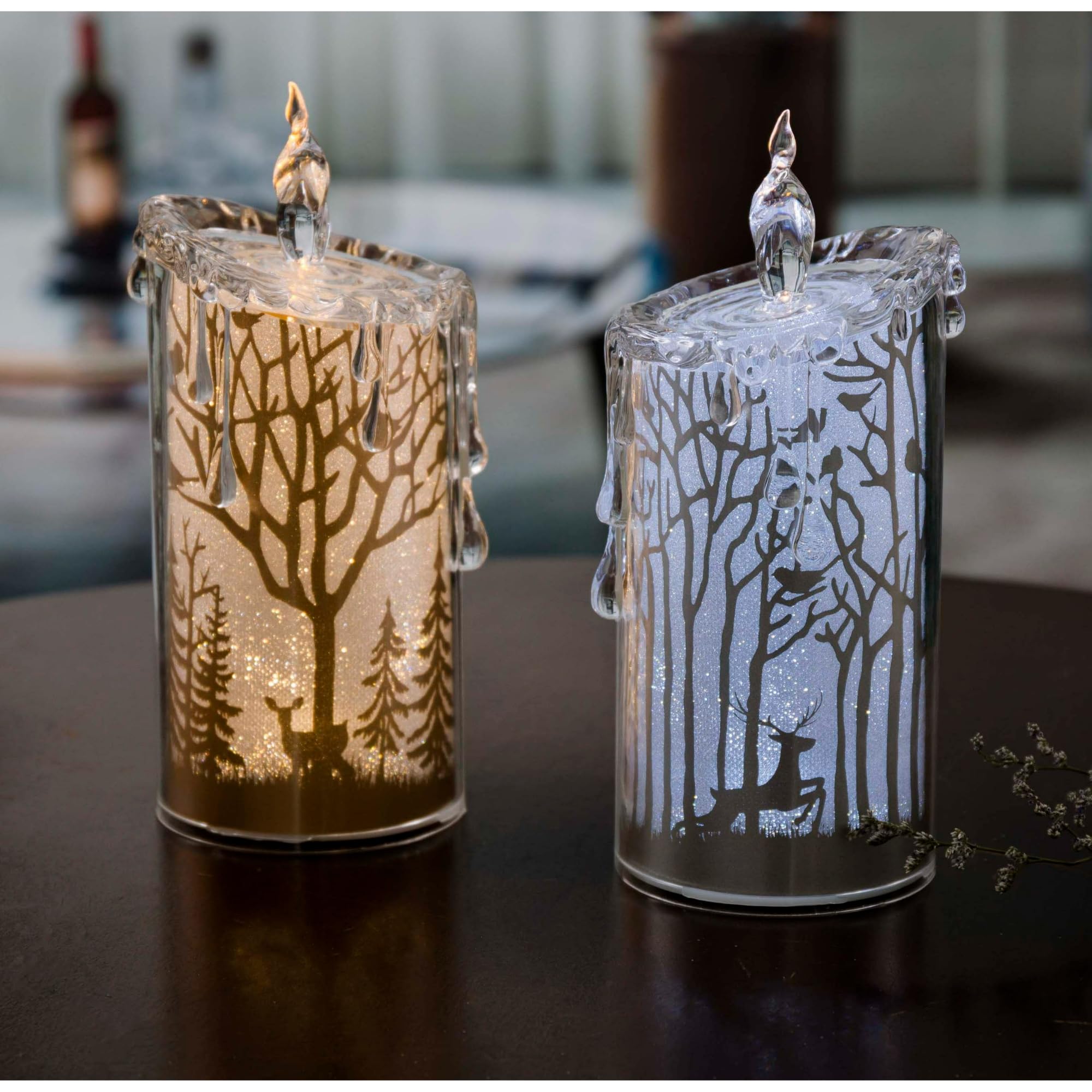 LED Glittering Scenery Candles Set of 4 - 7.75