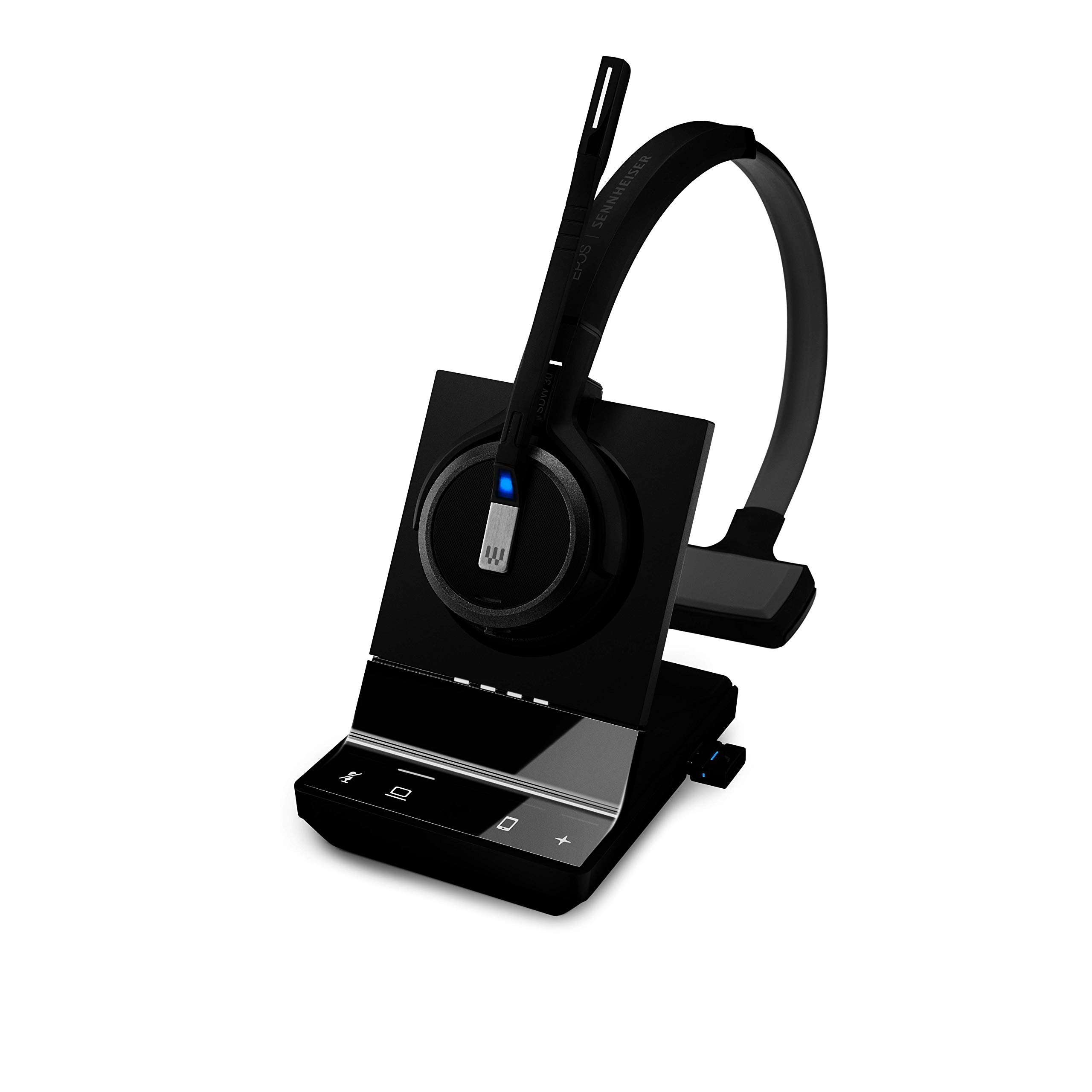 Sennheiser SDW 5034 Wireless DECT Headset - Monaural Single-Sided Design with Dual Microphone & Ultra Noise Cancelling for Softphone, PC, and Mobile Phone (Black) | Perfect for Call Centers, Remote Work, and Office Communications