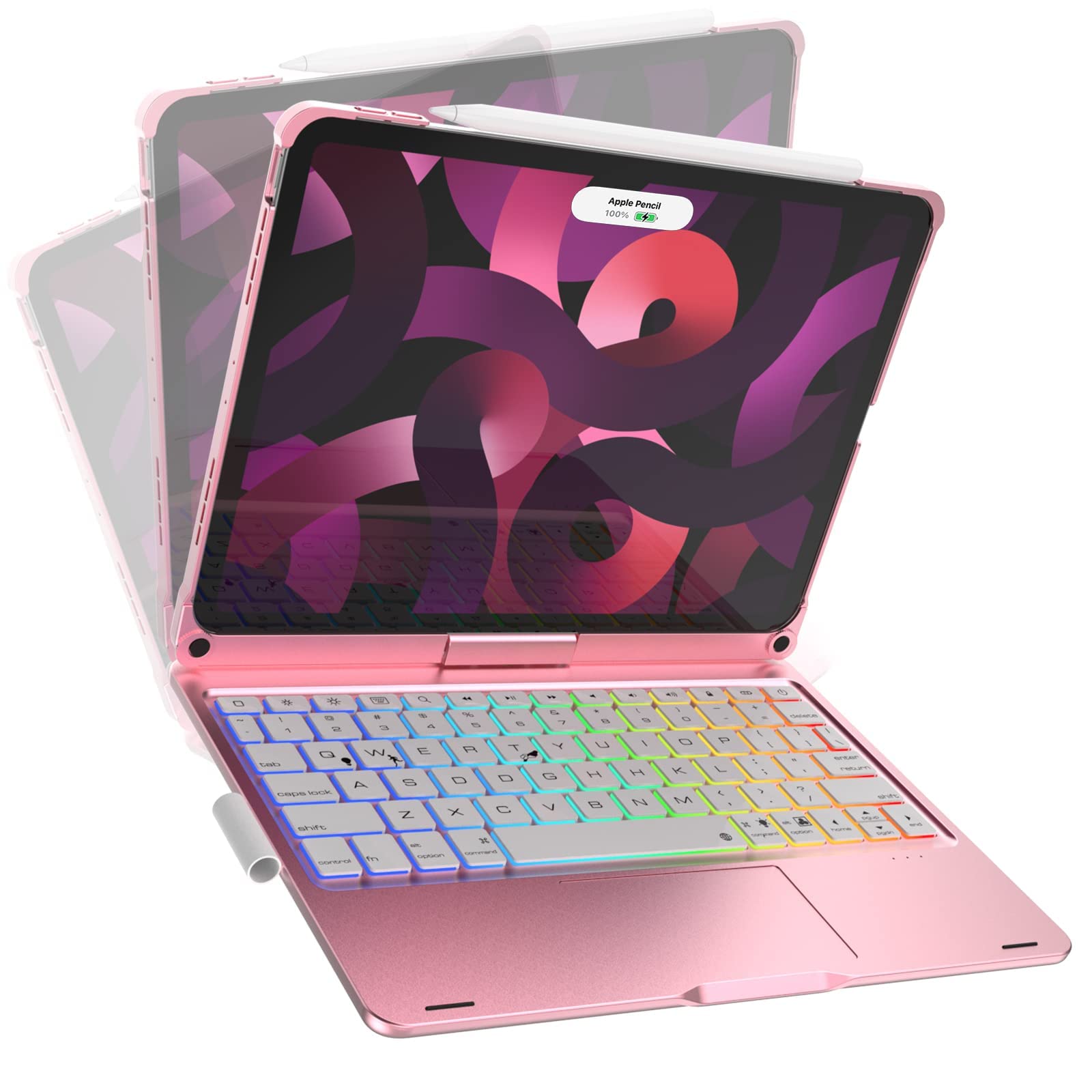 360° Rotating RGB Backlit Keyboard Case for iPad Air 5th Gen (2022) & iPad Air 4th Gen (2020) - 10.9