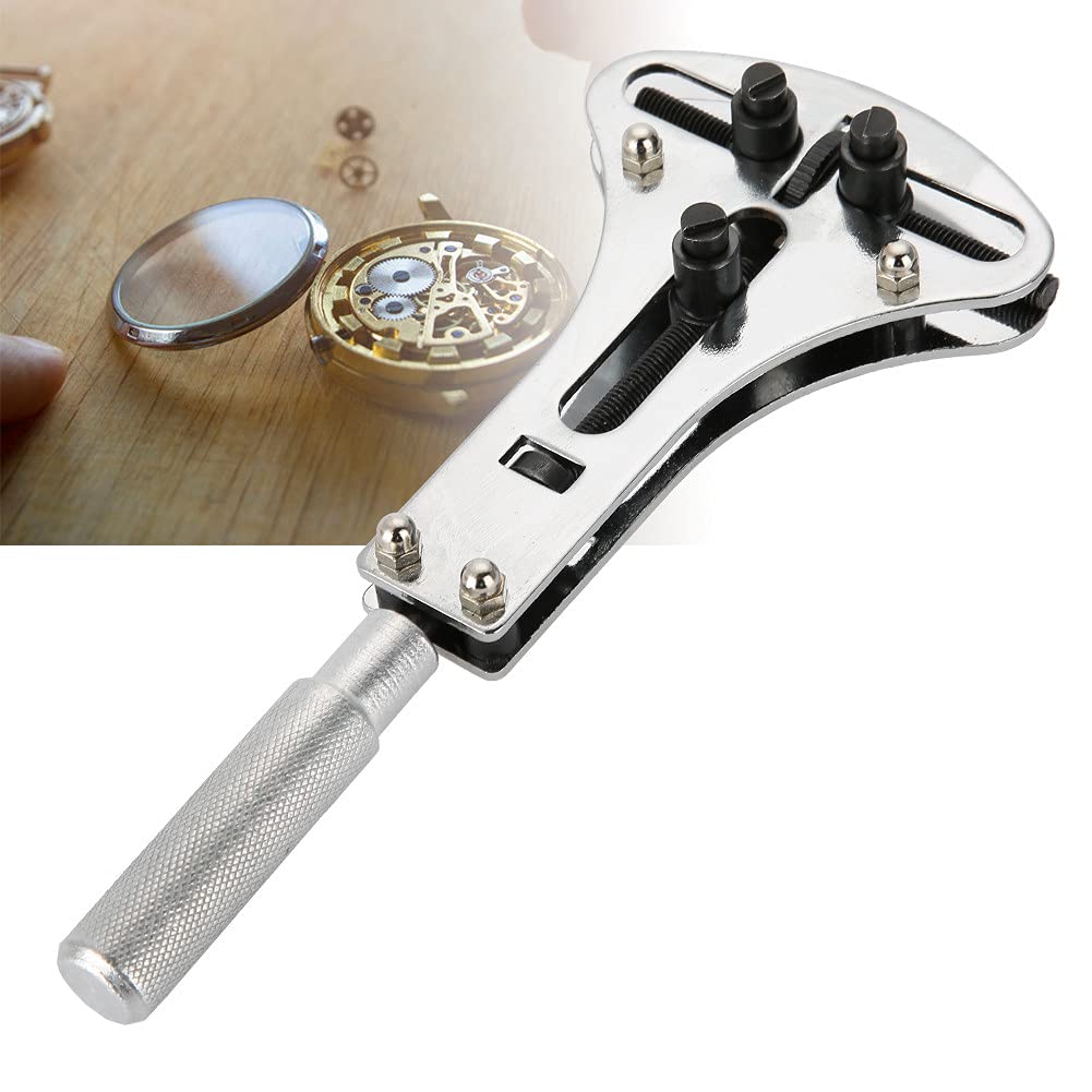 **Stainless Steel Watch Case Opener Tool with Rear Key Box - Universal Watch Repair Key for Rolex, Omega, Seiko - Perfect for Watchmakers & DIY Enthusiasts**