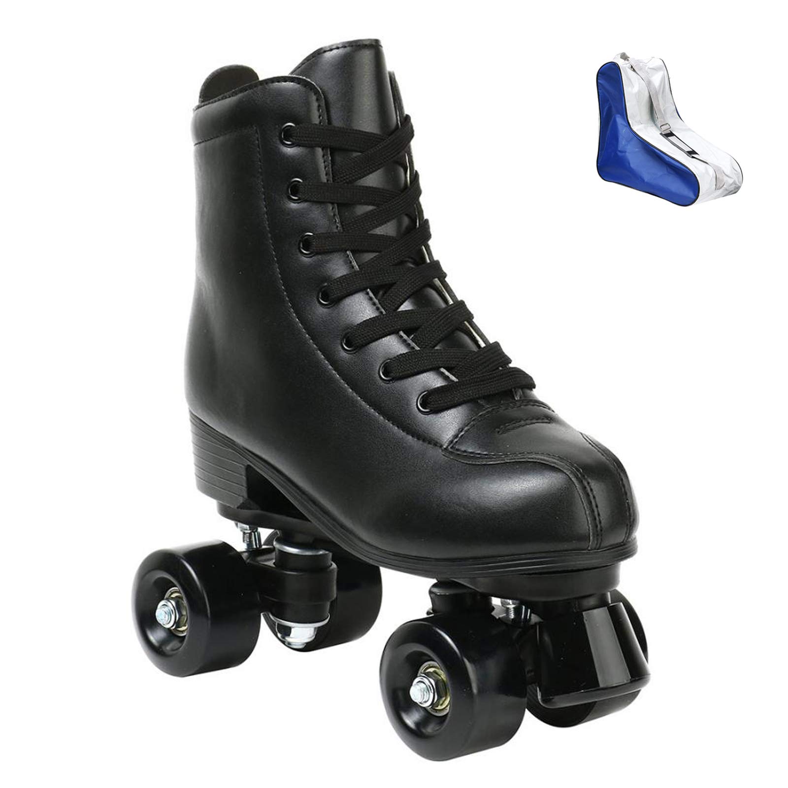 XUDREZ High-Top Roller Skates for Women & Men - PU Leather Double-Row Wheels, Beginner to Pro Skates for Indoor & Outdoor Use with Free Shoe Bag | Perfect for Rink Skating, Street Rollerblading & Fitness