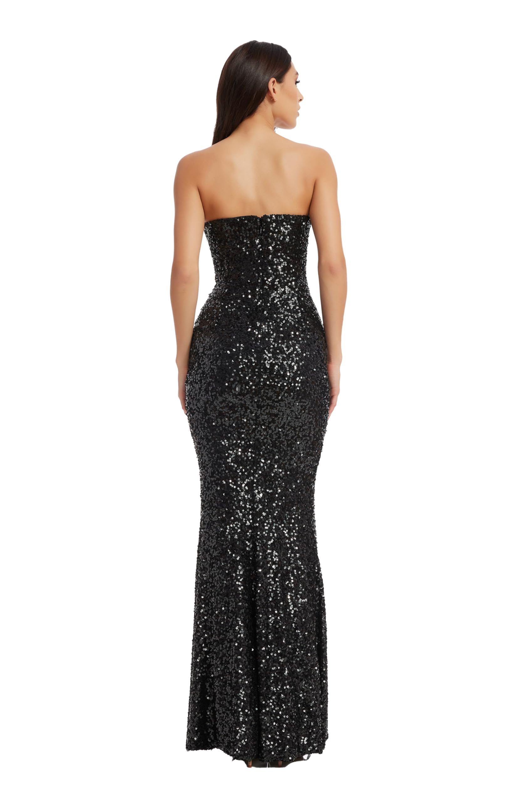 Dress the Population Women's Fernanda Mermaid Floor Length Formal Gown - Elegant Evening Dress for Prom, Wedding & Special Occasions
