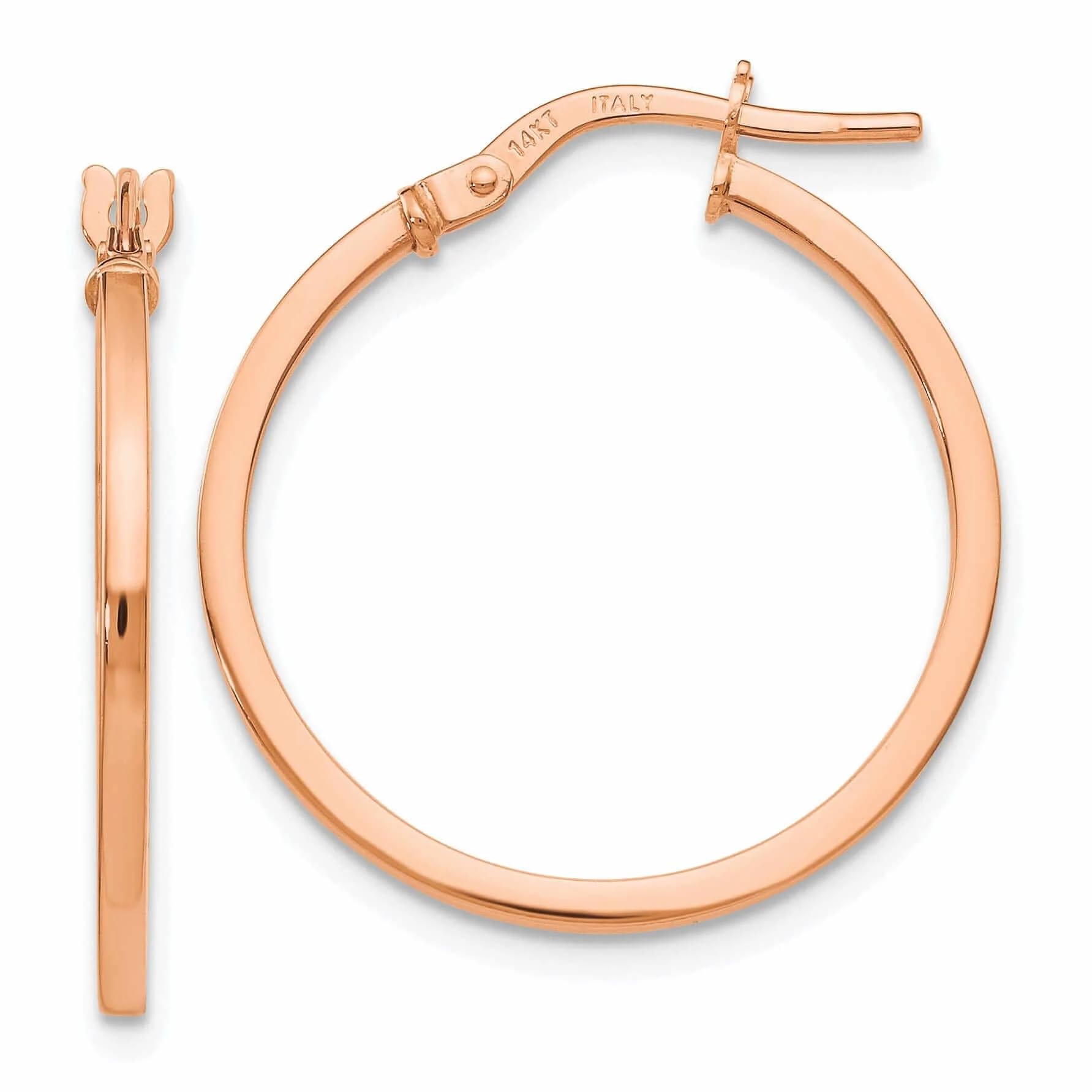 14K Rose Gold Hoop Earrings for Women - Classic Dainty Huggie Hoops - Perfect for Everyday Wear, Gifts & Special Occasions
