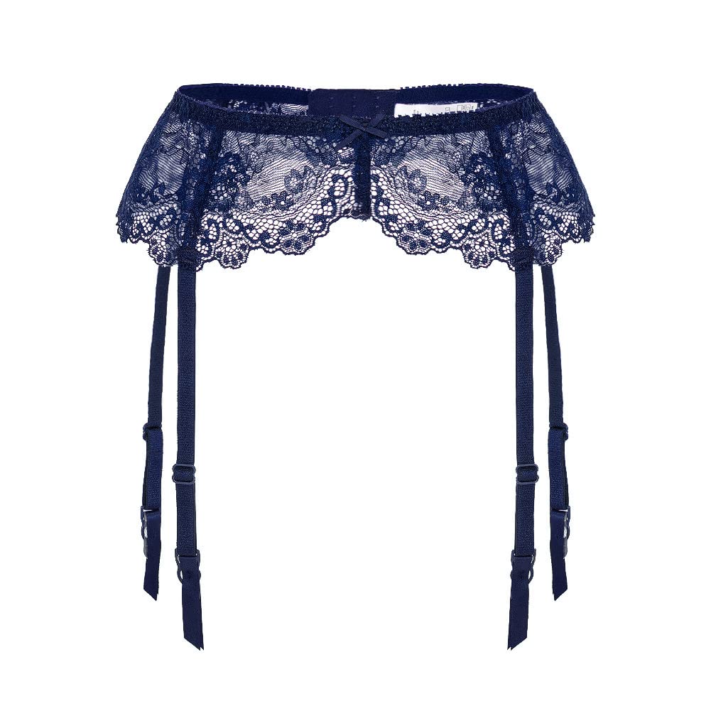Confonze Women's Lace Garter Belt - Sexy Adjustable Suspender Belt for Thigh High Stockings | Perfect for Bridal Lingerie, Boudoir Photography & Romantic Nights