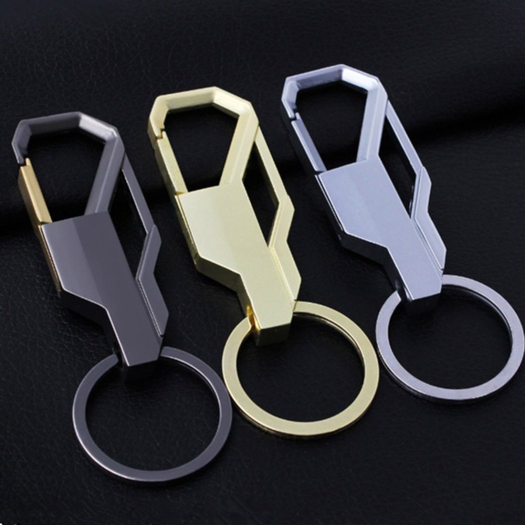 Stylish Men's Minimalist Metal Keychain - Durable Car & Office Key Ring - Perfect Gift for Him (Gold) - Ideal for Everyday Use, Travel & Business Accessories