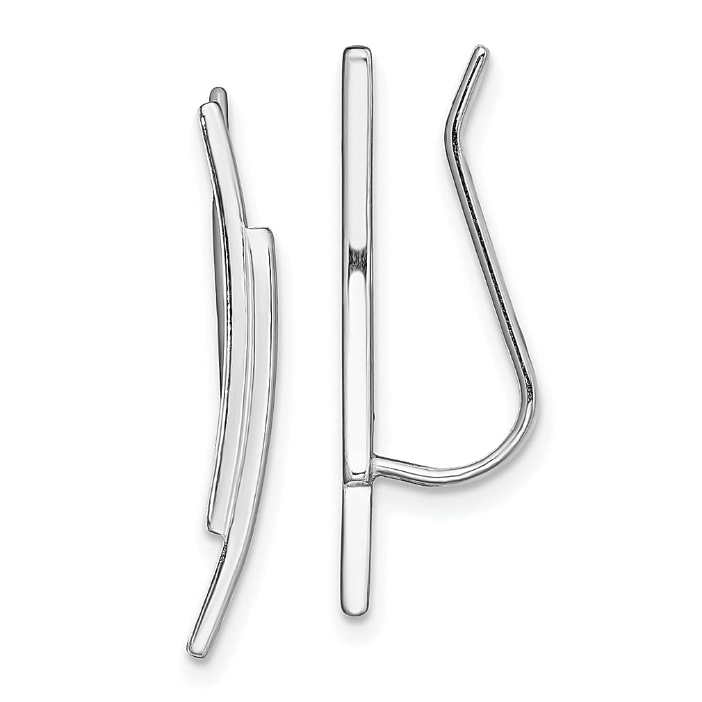 925 Sterling Silver Double Bar Ear Climber Earrings for Women - Dainty & Elegant Fine Jewelry Gift for Her - Perfect for Parties, Weddings & Everyday Wear