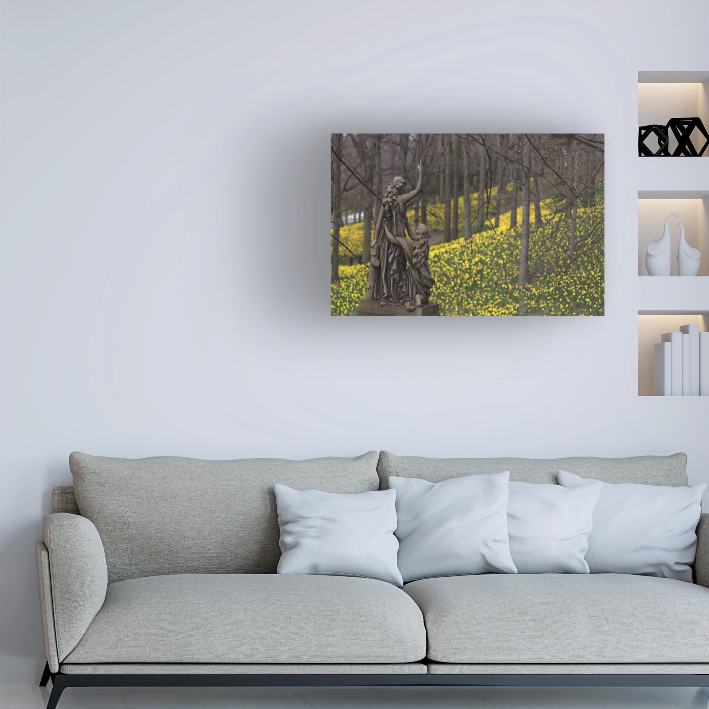 Kurt Shaffer 'Dominion Over Daffodils' Canvas Wall Art Print - Floral Photography Home Decor for Living Room, Bedroom & Office