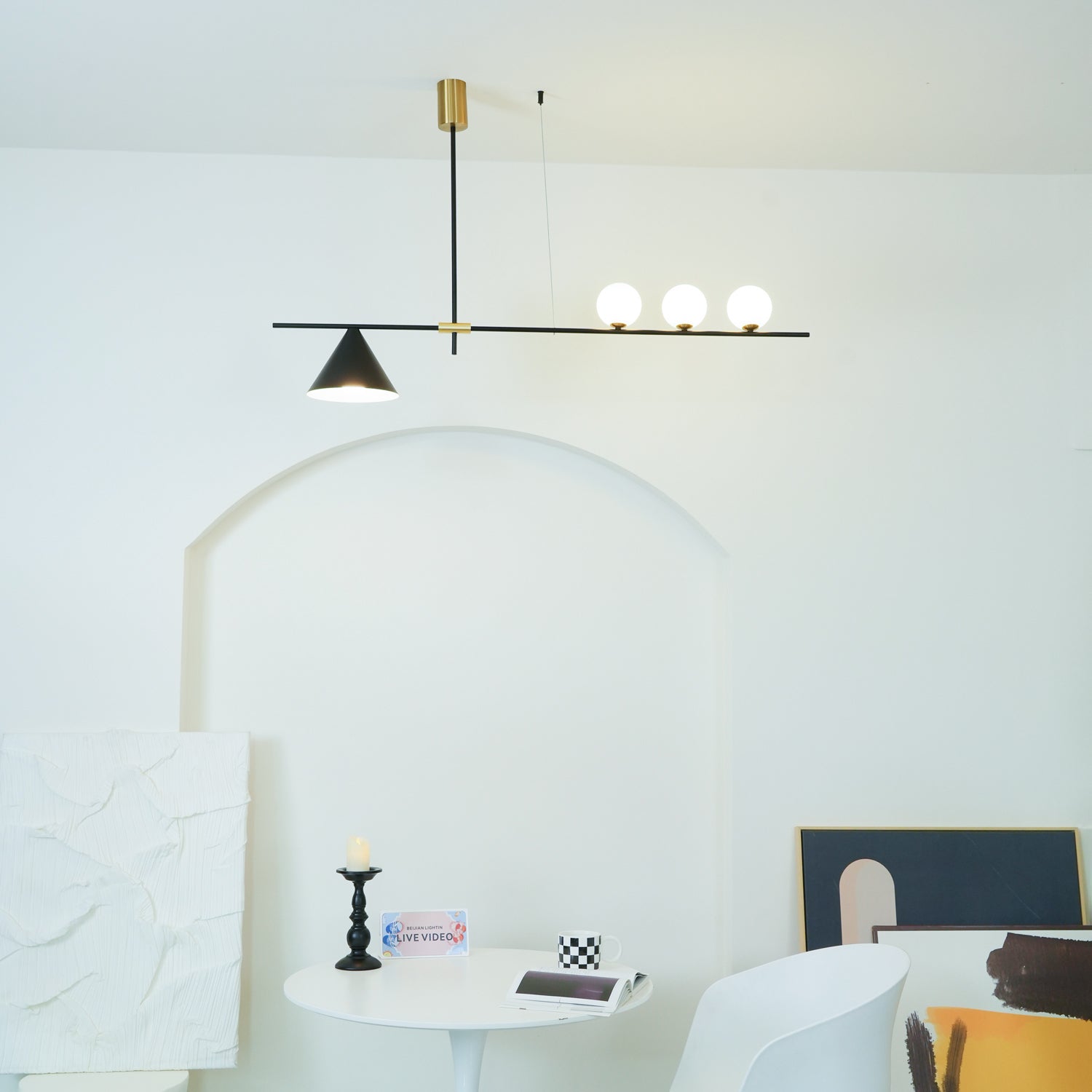 Eclipse Linear Suspension Light - Modern LED Pendant Lighting Fixture for Kitchen Island, Dining Room & Office | Dimmable Contemporary Hanging Light