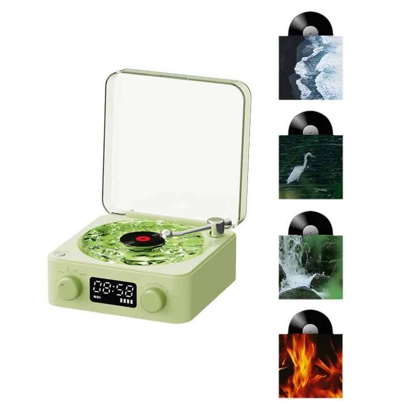Vintage Bluetooth Vinyl Record Player with Wireless Speaker & Subwoofer - Retro Turntable for Home, Bedroom, Office - Perfect for Music Lovers & Vinyl Collectors