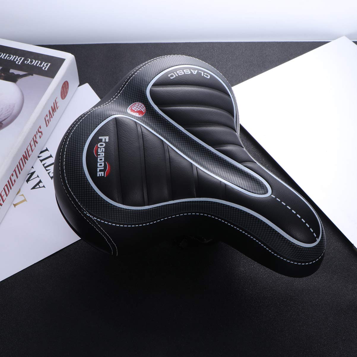 **BESPORTBLE Comfortable Mountain Bike Seat Cushion - Padded MTB Saddle for Enhanced Riding Comfort, Black Wide Gel Liner - Perfect for Long-Distance Cycling, Trail Riding & Commuting**
