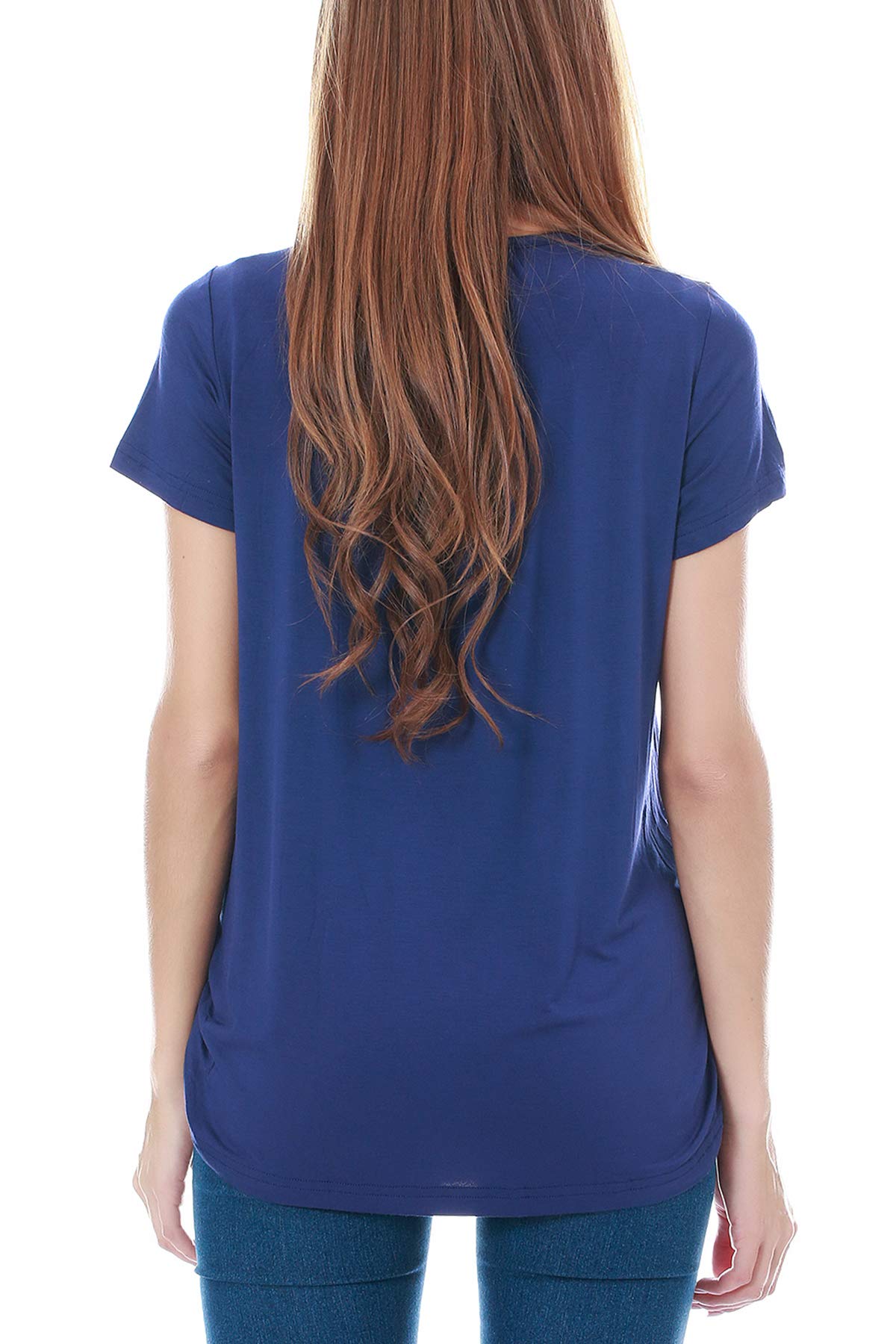 Smallshow Women's Maternity Nursing Tops - Soft Modal Breastfeeding Shirt with Short Sleeves for Comfortable Nursing & Pumping | Perfect for Daily Wear, Outings & Mother-Baby Bonding Time