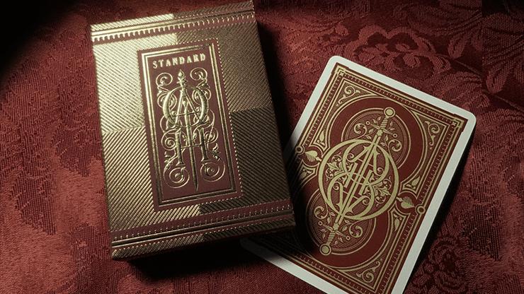 Premium Oath Standard Playing Cards - Burgundy Red Deck for Poker, Blackjack & Card Games | Ideal for Casino Nights, Magic Tricks & Family Game Nights