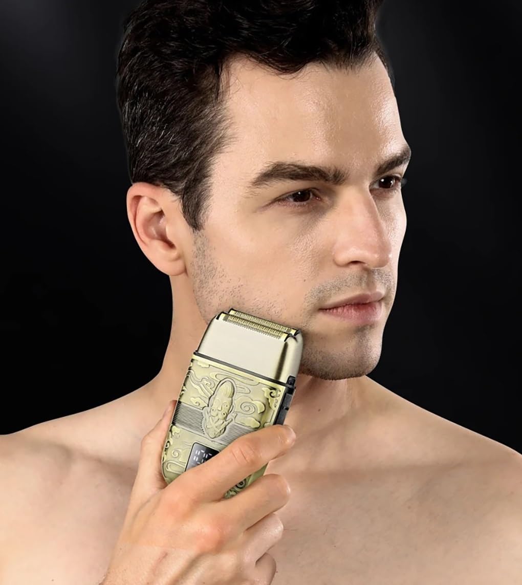 Professional Cordless Electric Razor for Men - 8800 RPM High Speed Rechargeable Foil Shaver with Metal Body, Precision Beard Trimmer & Hair Clipper - Perfect for Travel, Home & Office Grooming