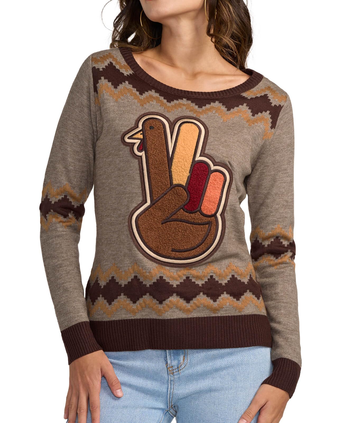 Tipsy Elves Women's Thanksgiving Sweater - Funny Ugly Christmas Pullover for Women | Cozy Holiday Knitwear for Family Gatherings & Office Parties