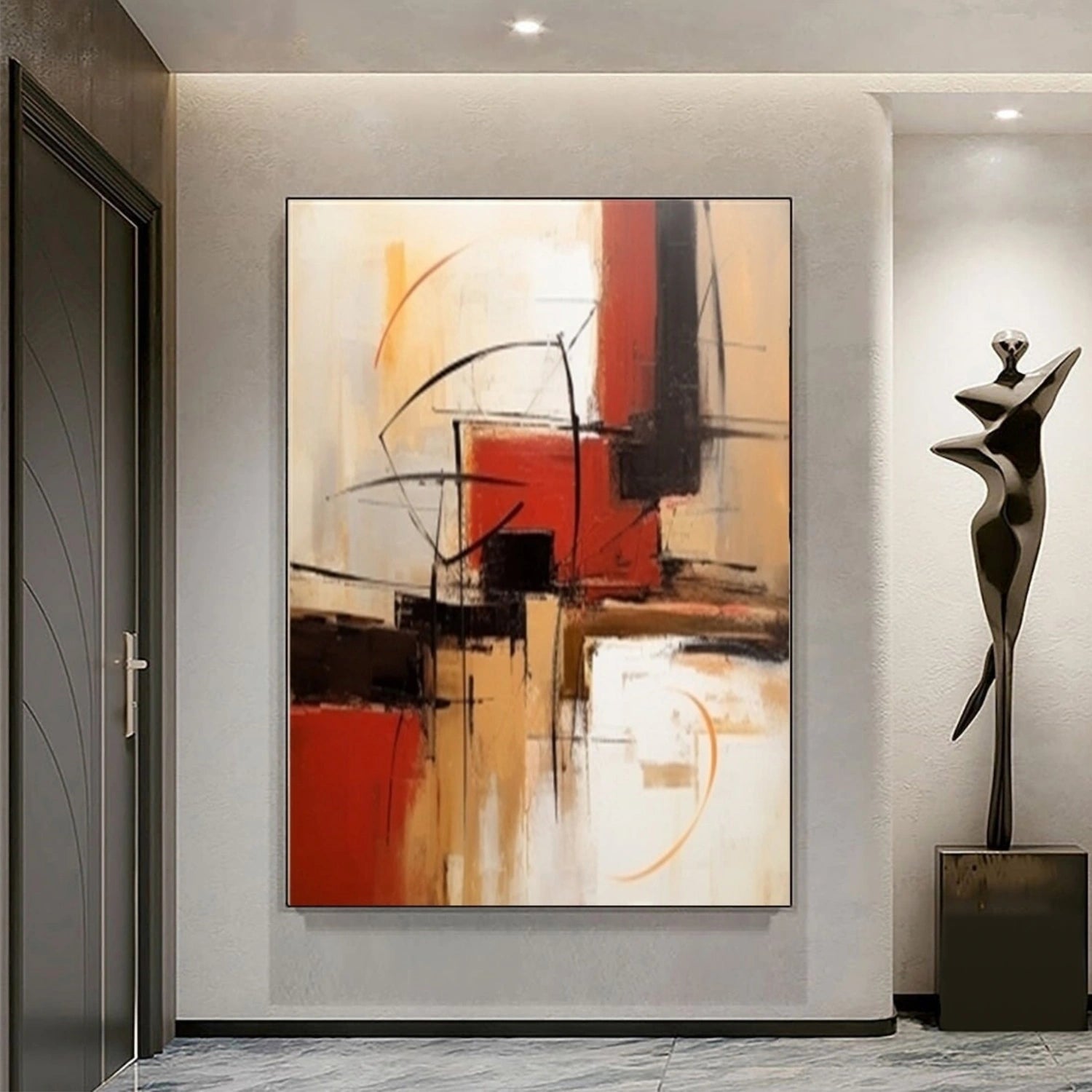 Abstract Painting #AB 325 - Modern Wall Art for Home & Office Decor | Handmade Canvas Artwork | Perfect for Living Room, Bedroom & Workspace