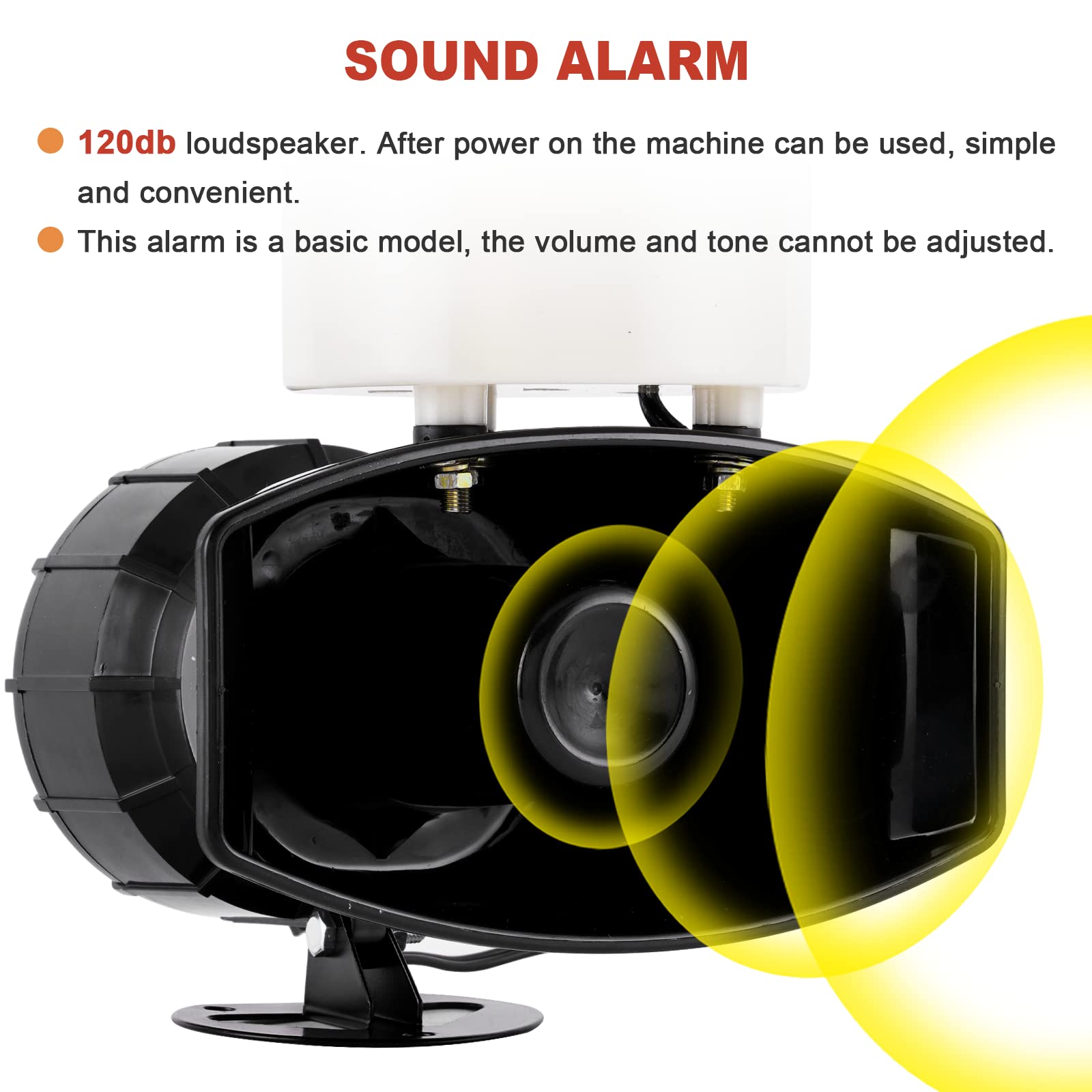 115dB Loud Alarm Siren with Strobe Light - 60W Industrial LED Warning Horn for Security & Emergency (DC12V LTE-1101) - Perfect for Factories, Warehouses & Parking Lots