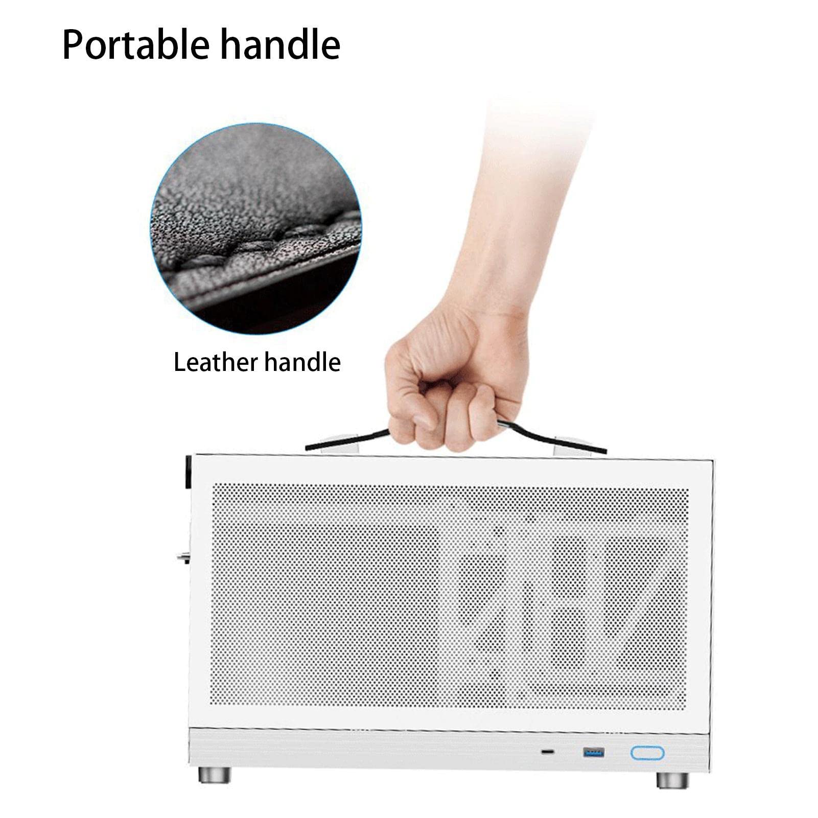 TAYSTE High Airflow PC Case Fans with Mesh Front Panel - Portable Computer Case Holder & Desktop Cooling Accessories for Gaming, Home & Office Workspace