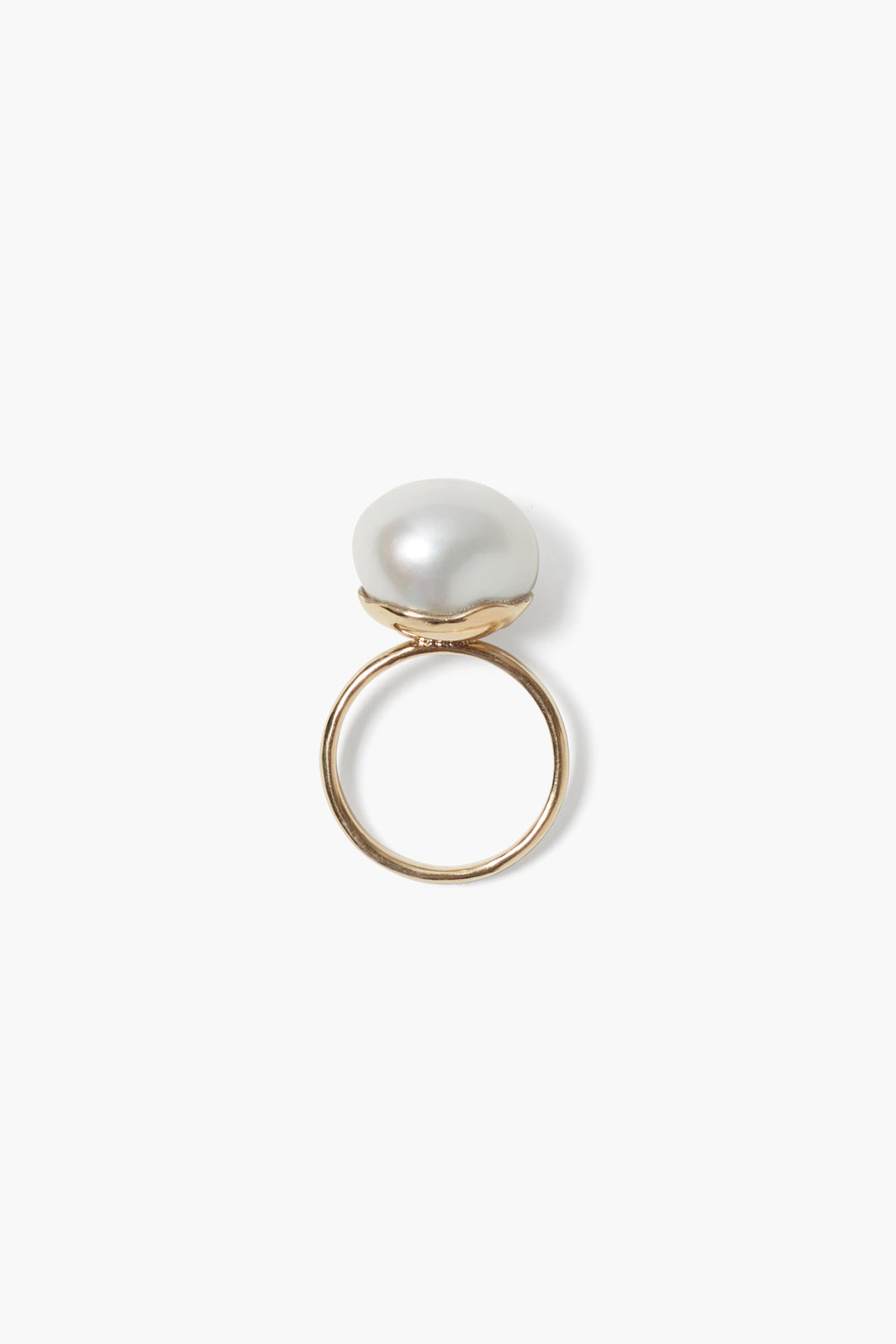 14K Gold Monaco Ring with White Pearl - Elegant Jewelry for Women, Perfect for Weddings, Anniversaries & Special Occasions