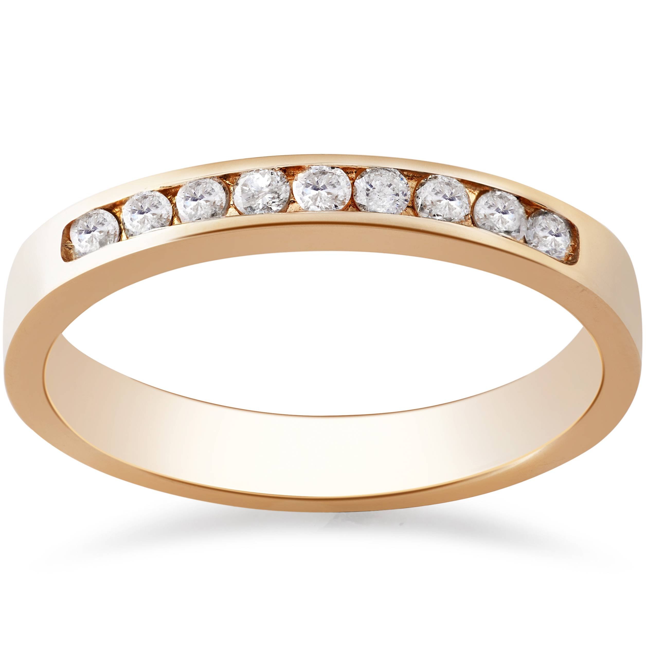 14K Rose Gold 1/4 Carat Round Diamond Wedding Ring for Women - Elegant Bridal Engagement Band, Anniversary Gift for Her, Perfect for Proposals & Special Occasions