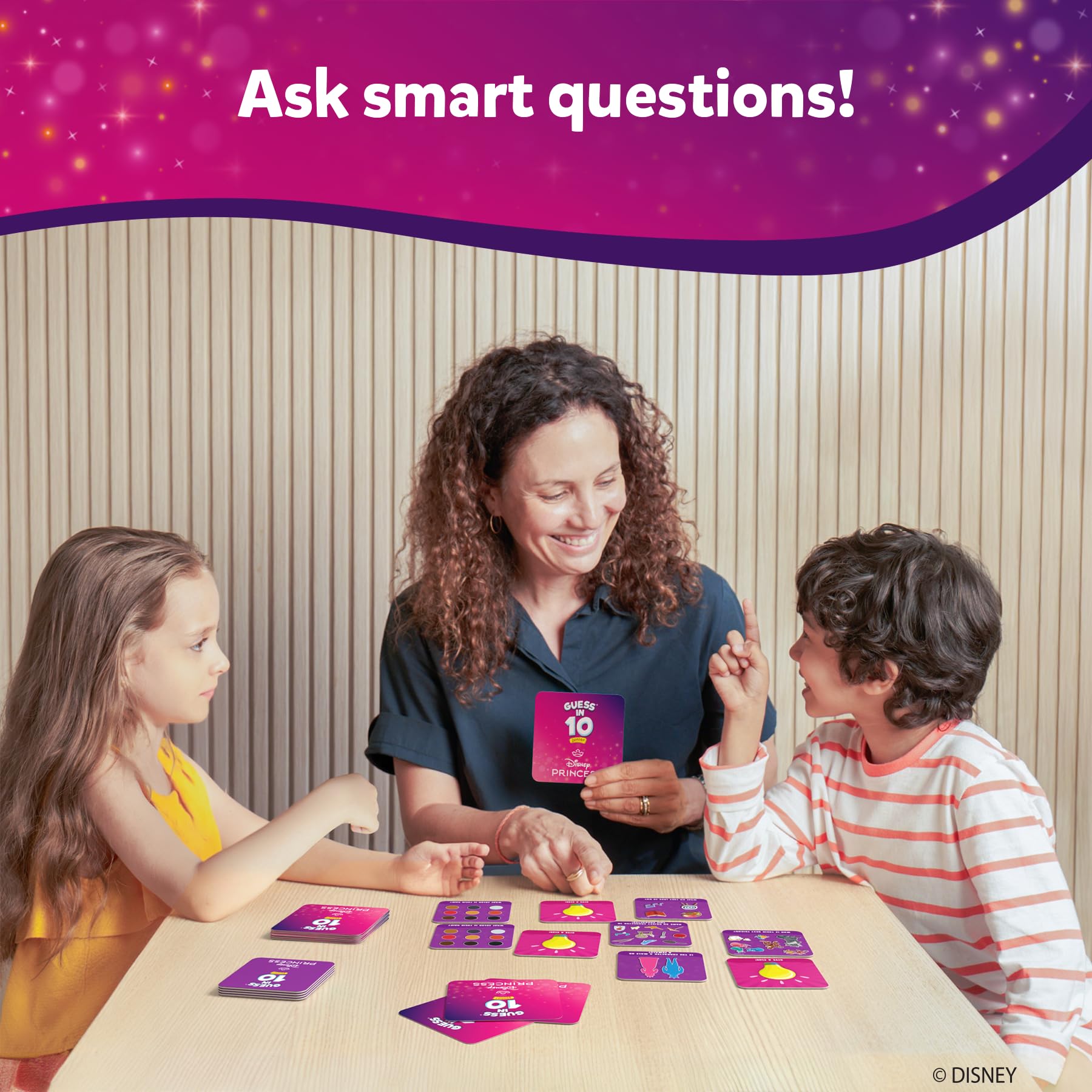 Disney Princess Guess in 10 Junior Card Game for Kids Ages 3-6 - Fun Family Board Game with Cinderella, Ariel & Jasmine - Perfect Birthday Gift & Travel Game for Girls & Boys